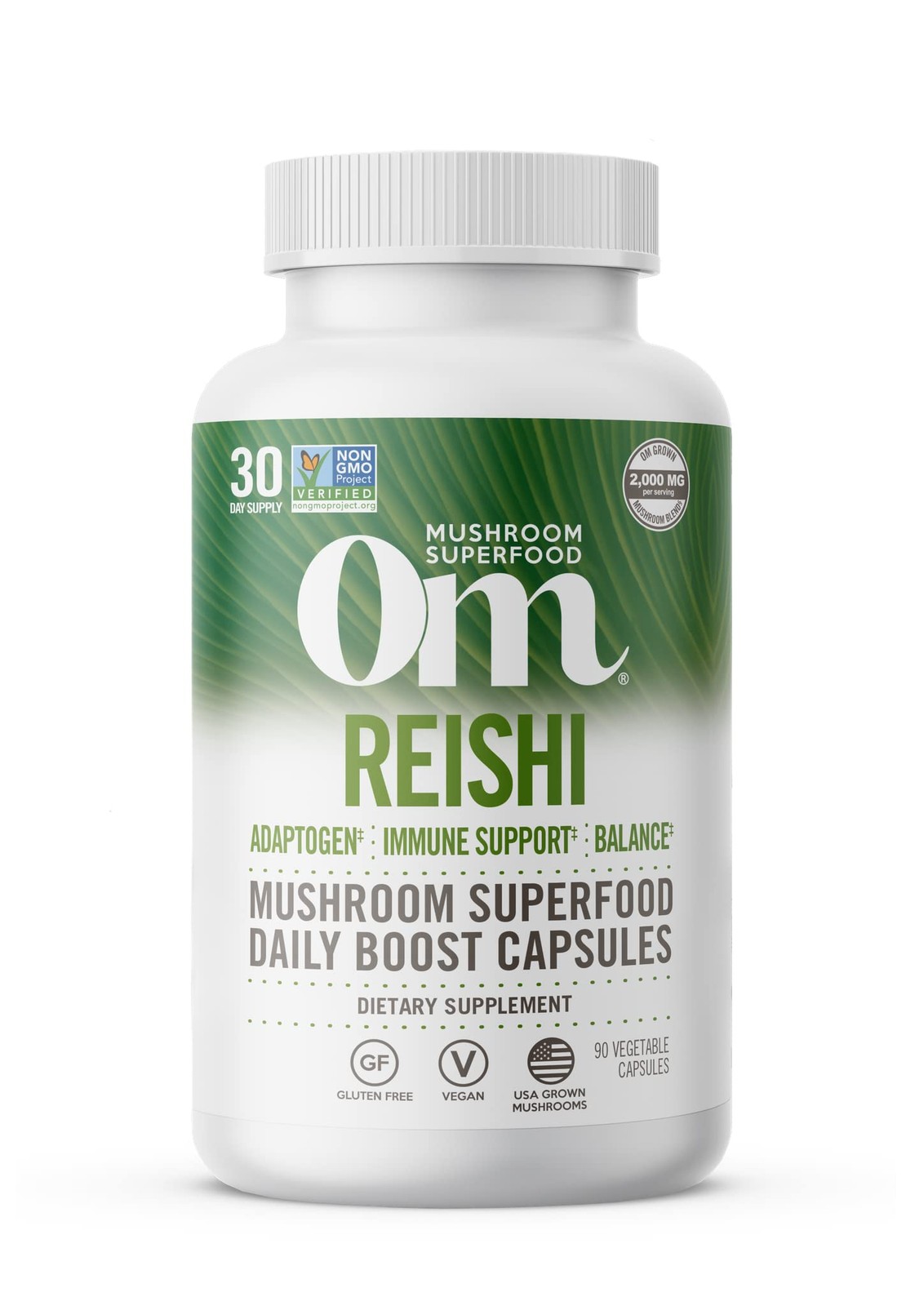 OM MUSHROOM SUPERFOOD Reishi Mushroom Capsules – 90 Count, Immune Support