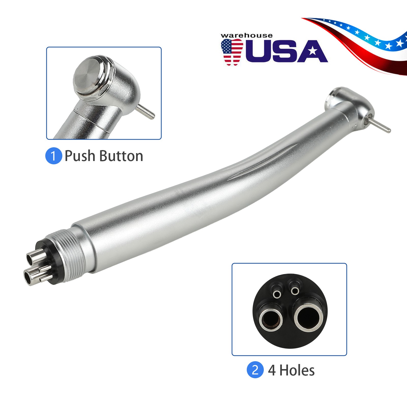 10 SANDENT NSK Style Dental High Speed Handpiece Push Button Standard 4 Hole M4