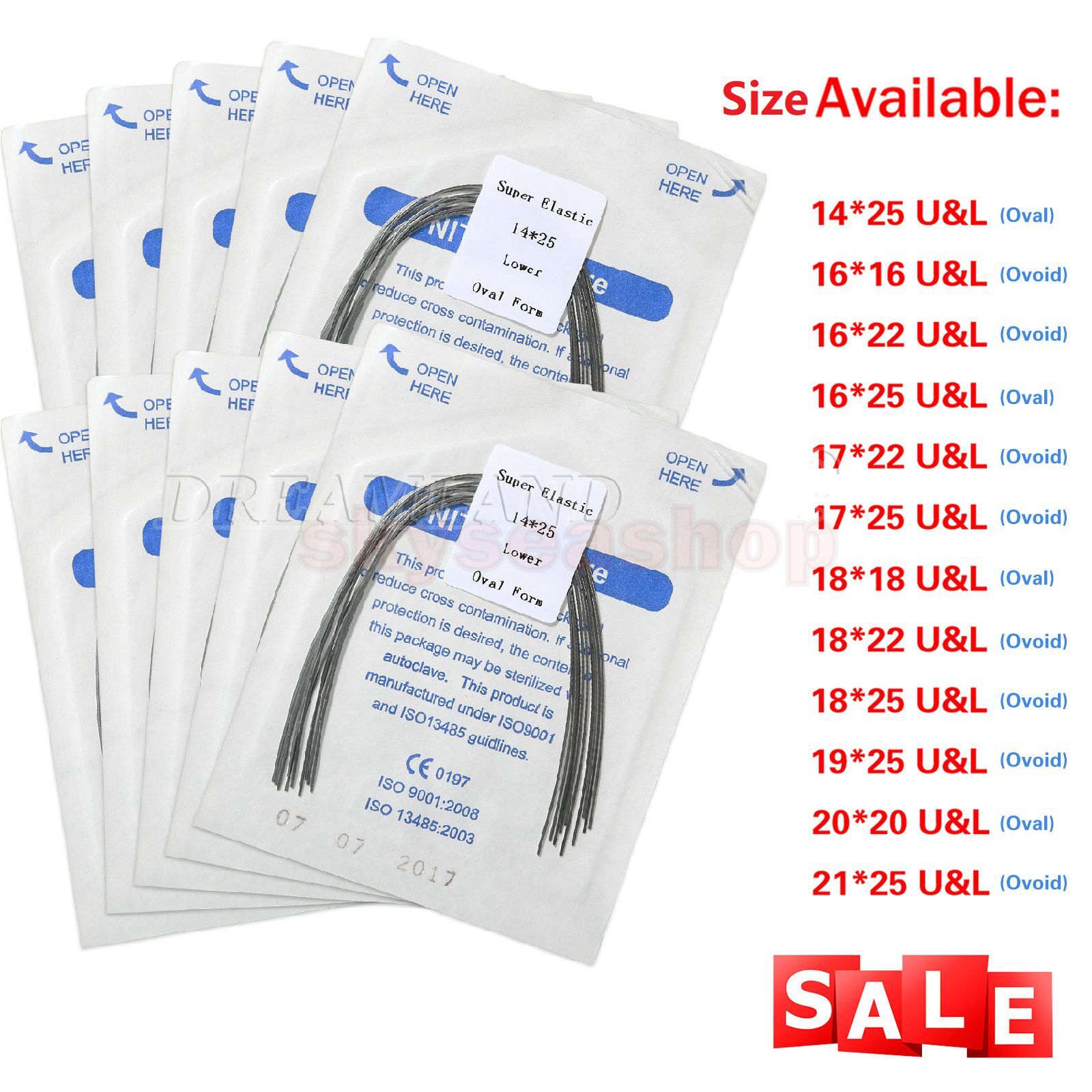 100pcs=10 Packs Dental Orthodontic Niti Rectangular Arch Wire Super Elastic SALE
