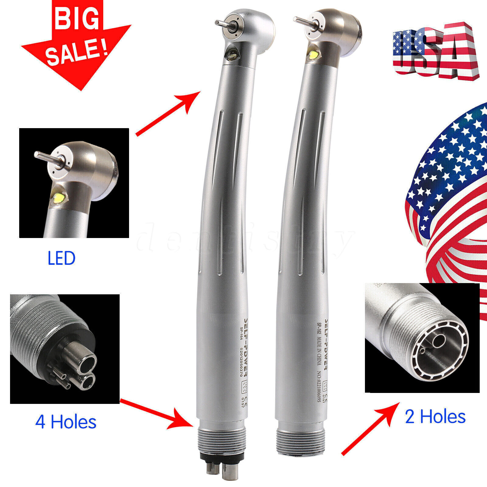 NSK Style Dental LED Fiber Optic E-generator/ High Speed Handpiece Turbine 2/4H