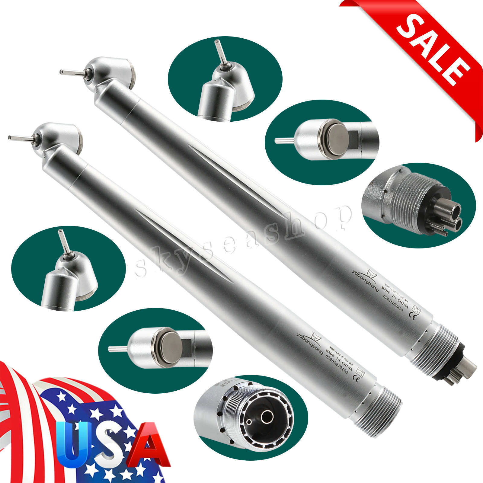 1-5pcs NSK PANA style Dental (LED) 45° Degree Surgical High Speed Handpiece SQ