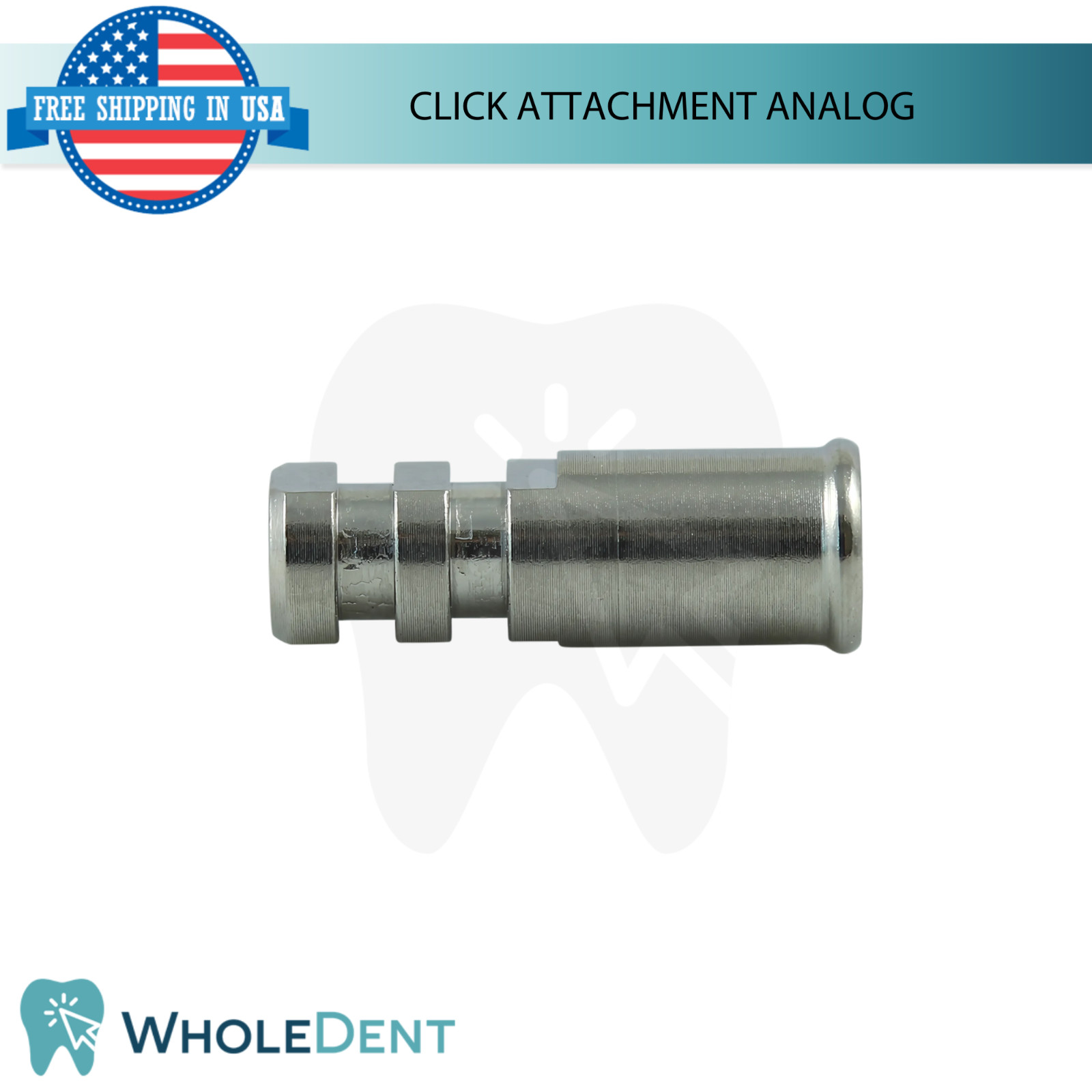 5x Click Attachment Analog Titanium Dental Abutment Lab Replica 10.4mm Length