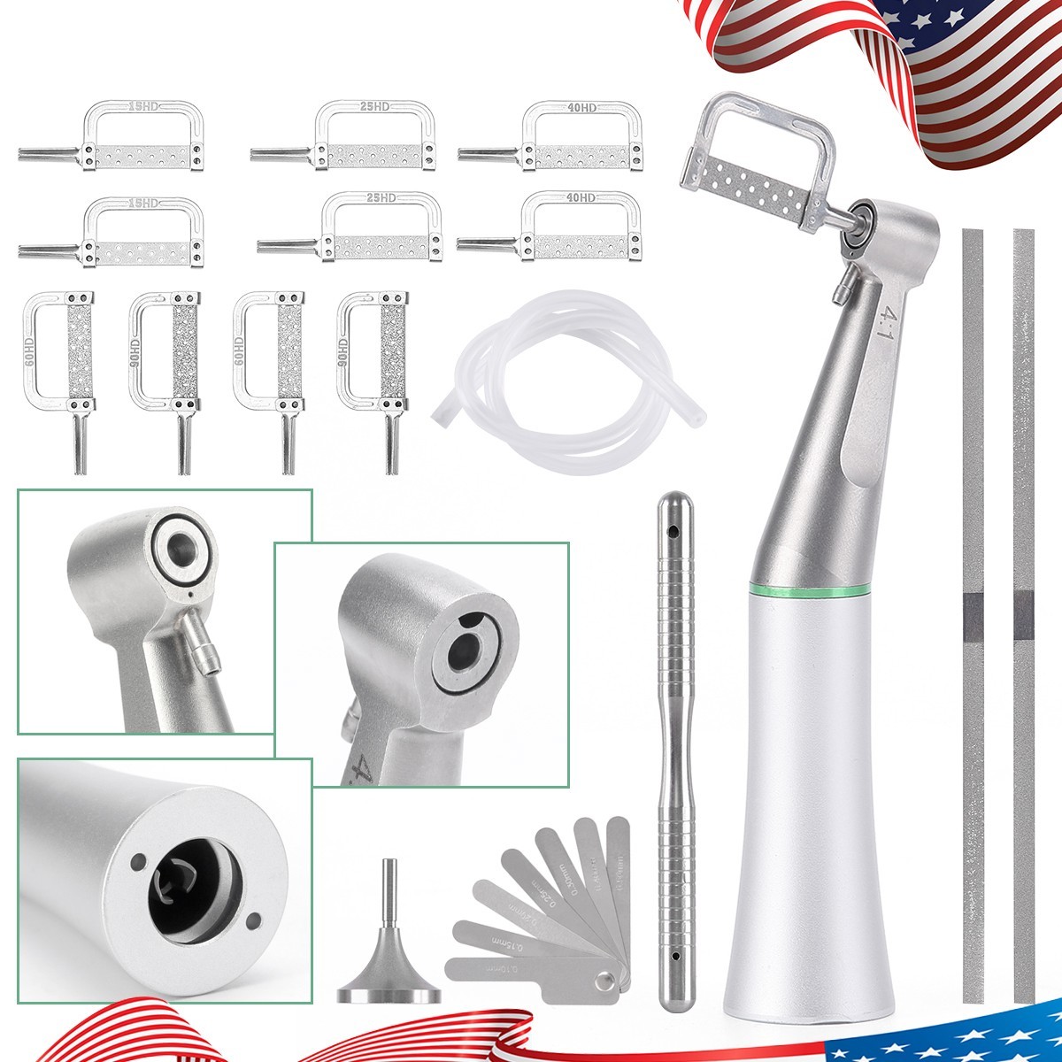 Dental 4:1 Interproximal Stripping Contra Angle Handpiece IPR /Inner Air Motor