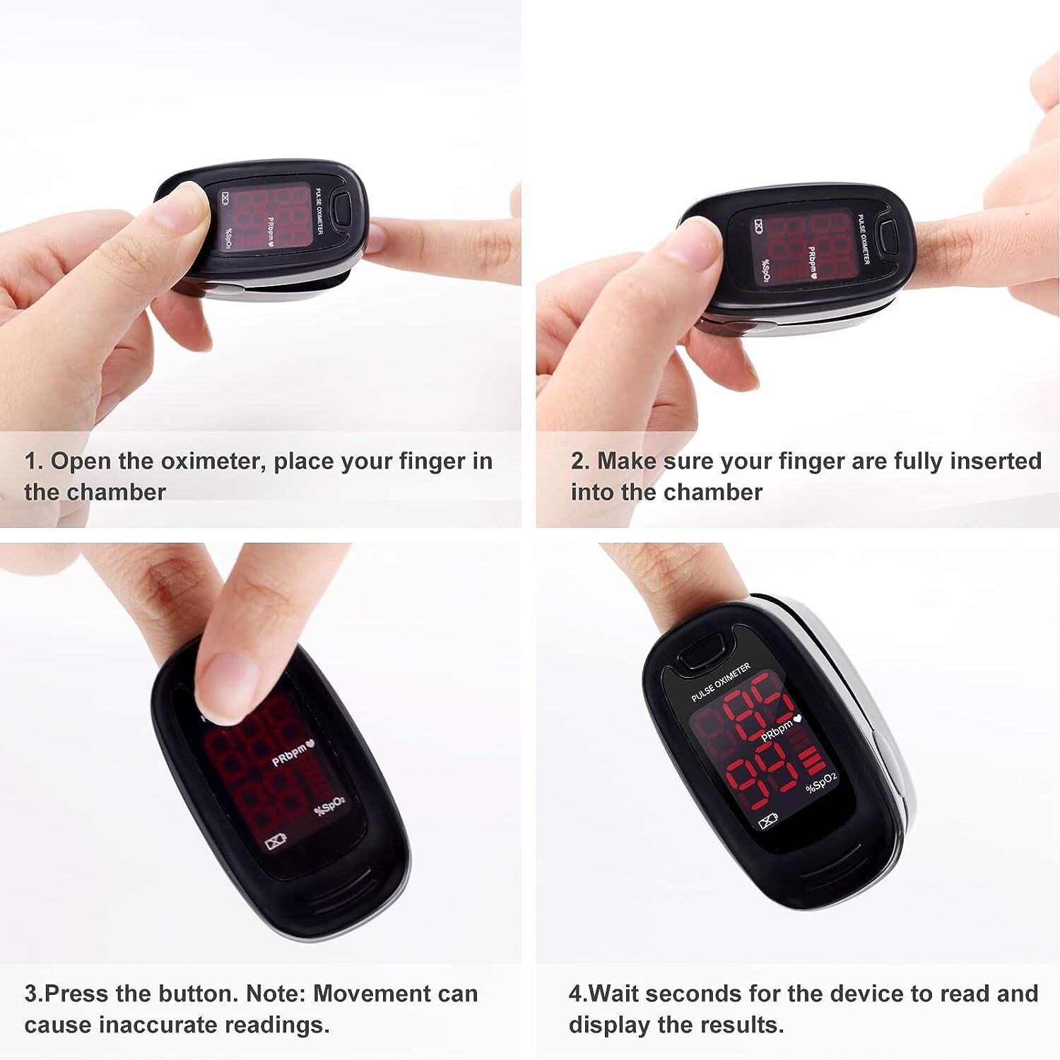 Fingertip Pulse Oximeter Blood Oxygen Heart Rate Monitor SpO2 Oxímetro de pulso