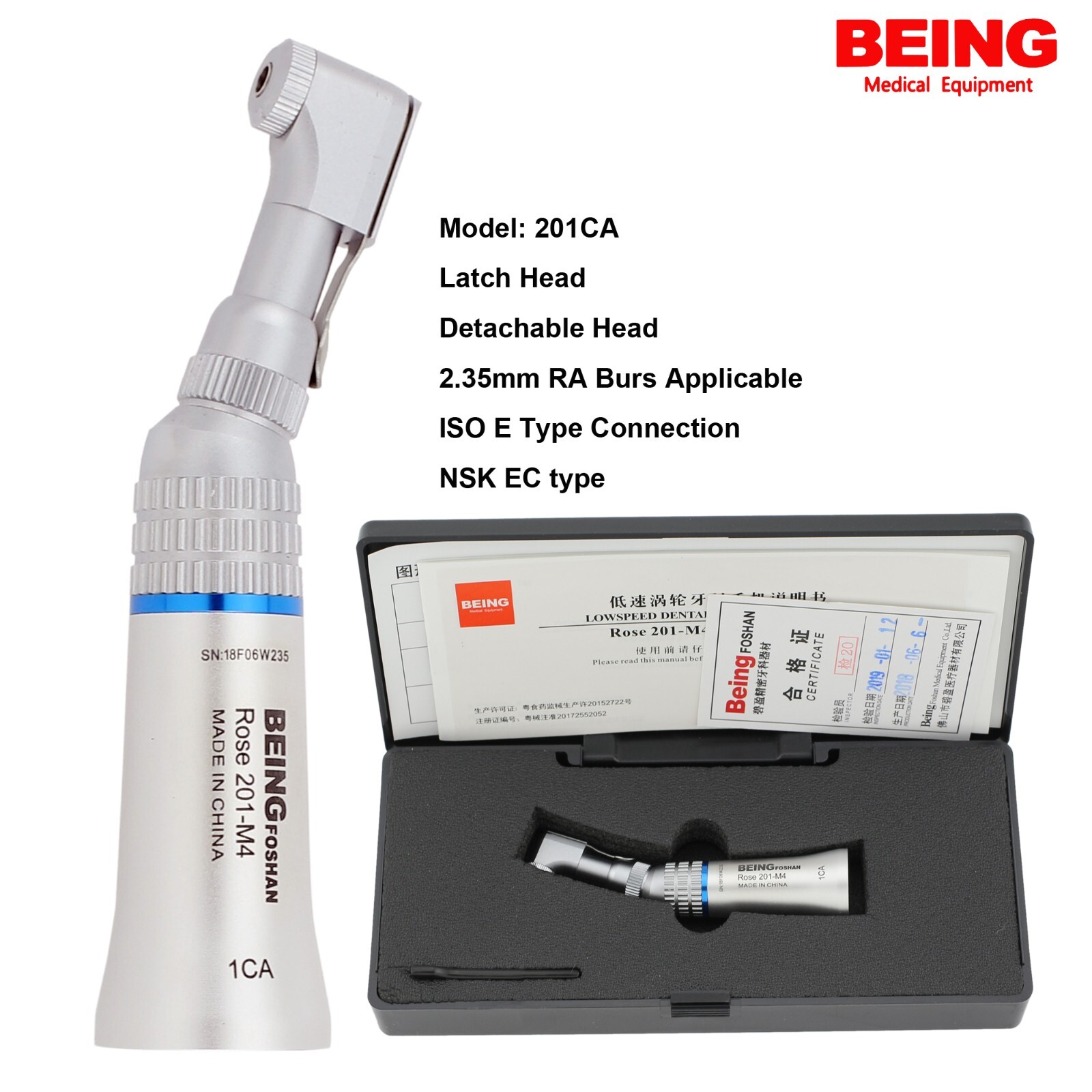 BEING Hygiene Prophy Handpiece Endo 4:1 Contra Angle Low Speed 1:1 NSK EC EX-5B
