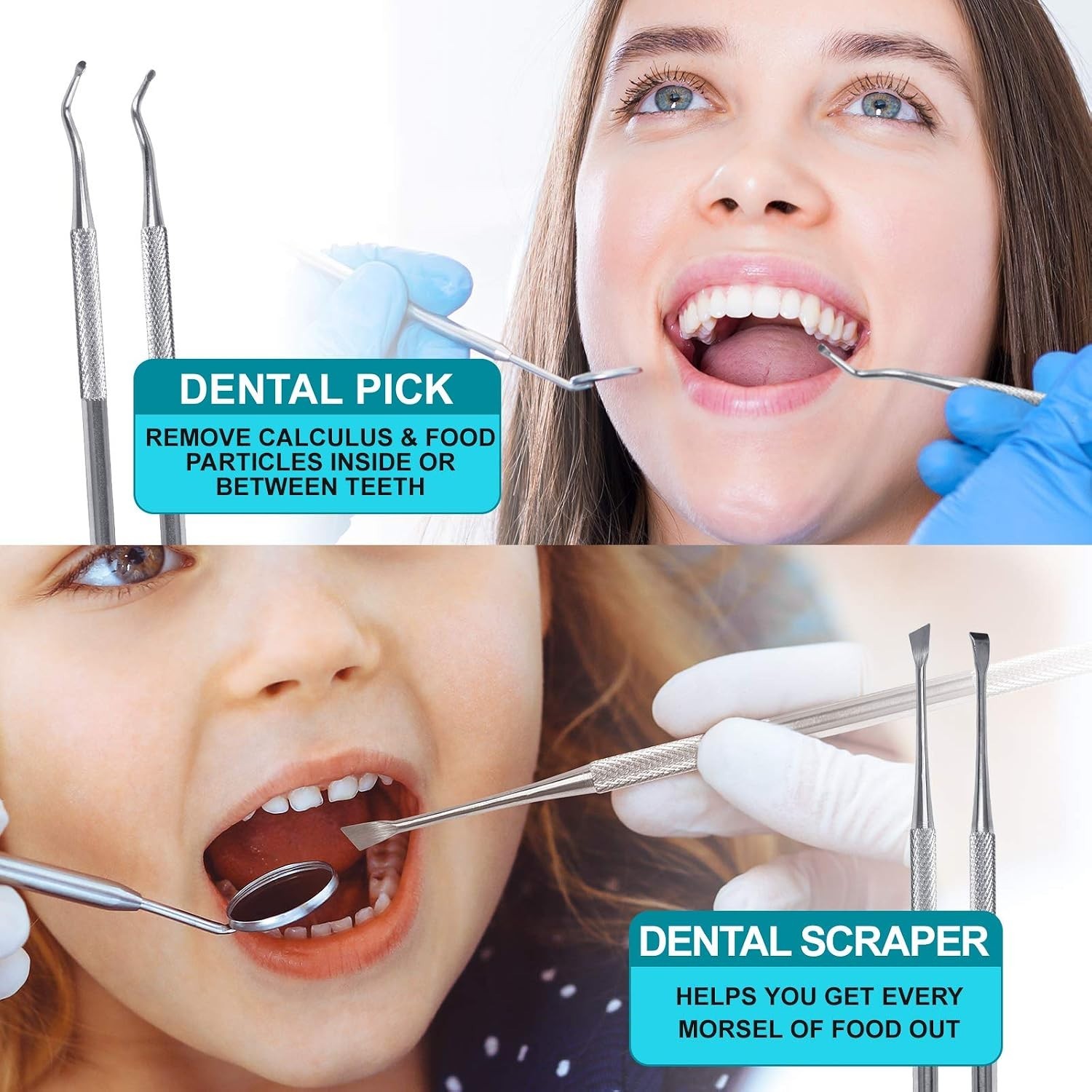 Stainless Steel Dental Kit – 6 Essential Tools for Tartar & Plaque Removal