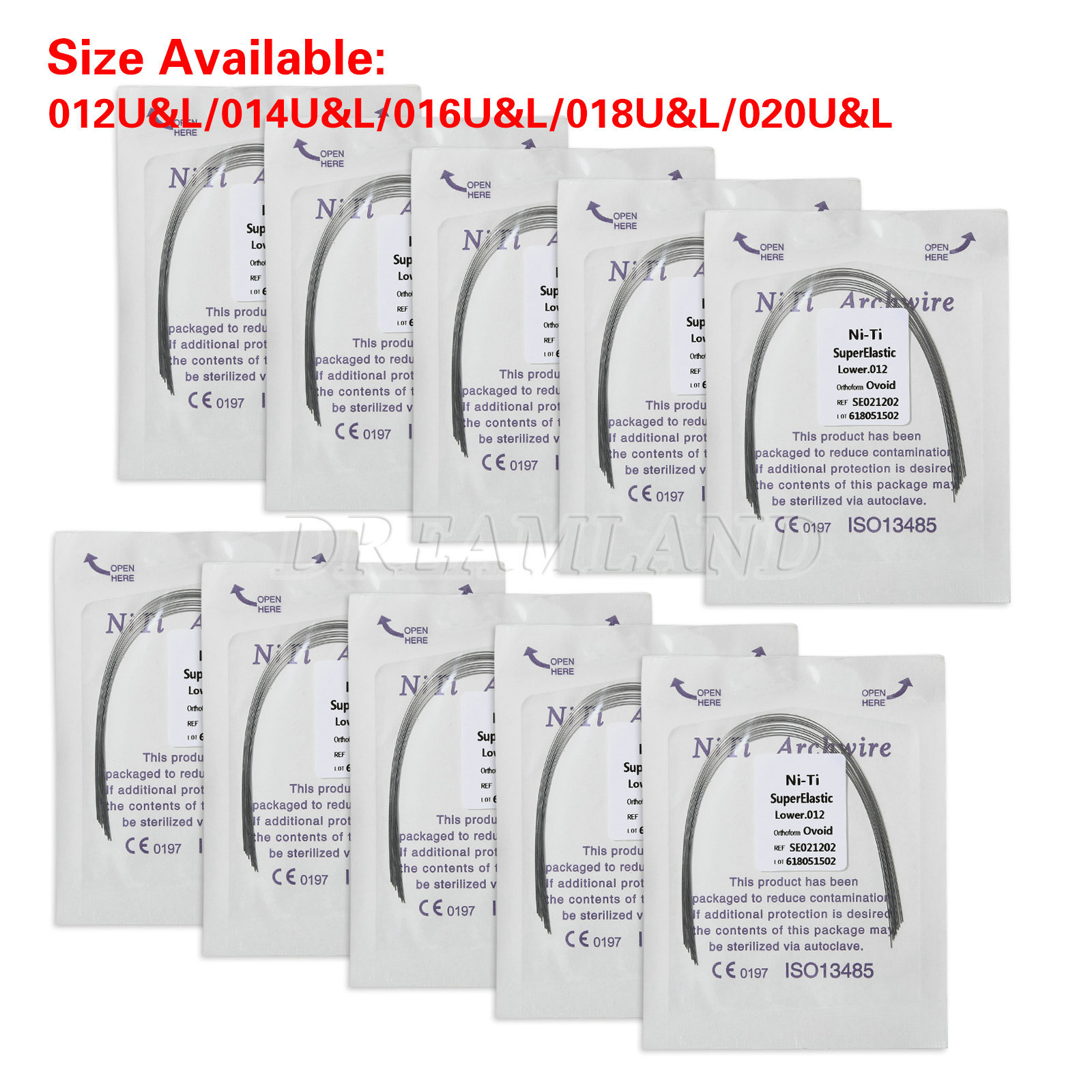 Dental Ortho NITI Arch Wire/Stainless/NITI Rectangular Arch Wire Full Sizes