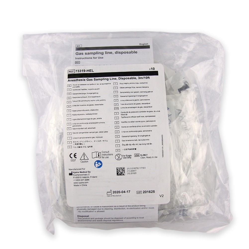 10pcs/bag for GE Disposable Anesthesia Gas Sampling Line 3M/10ft 73319-HEL