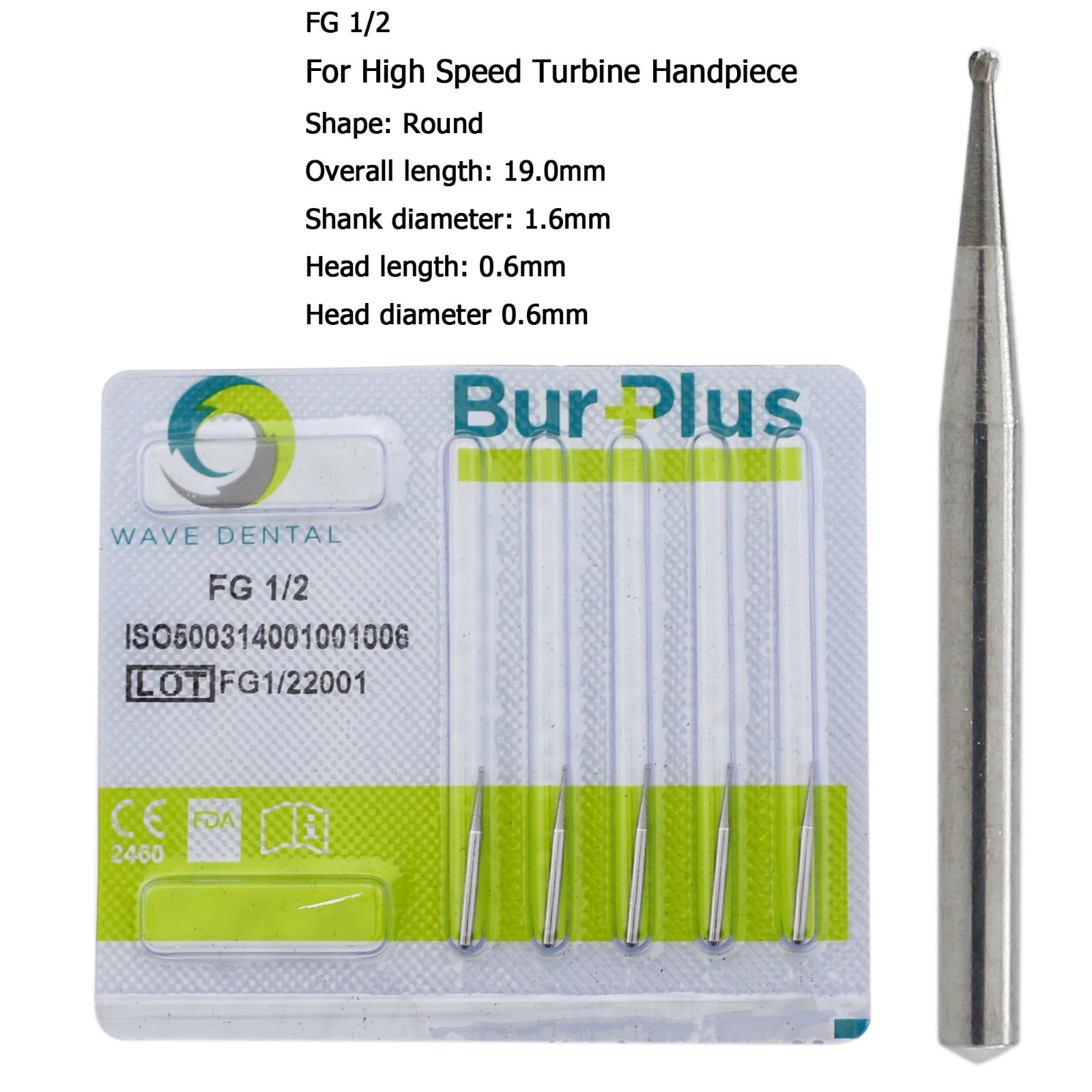 Wave Dental Round Carbide Burs High Speed Bur FG 1/4 2 4 6 8 Friction Grip Prima