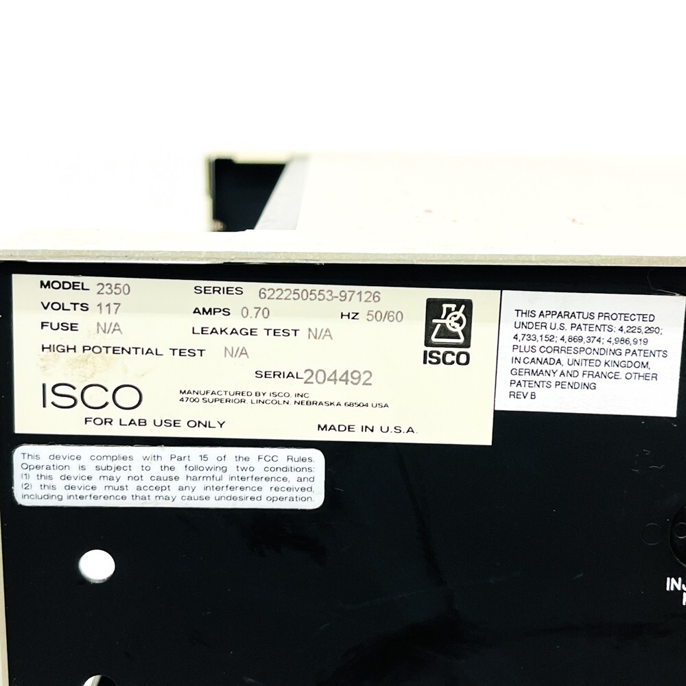 Isco Model 2350 Pro Team LC Inert Liquid Chromatography Flow Control Made in USA