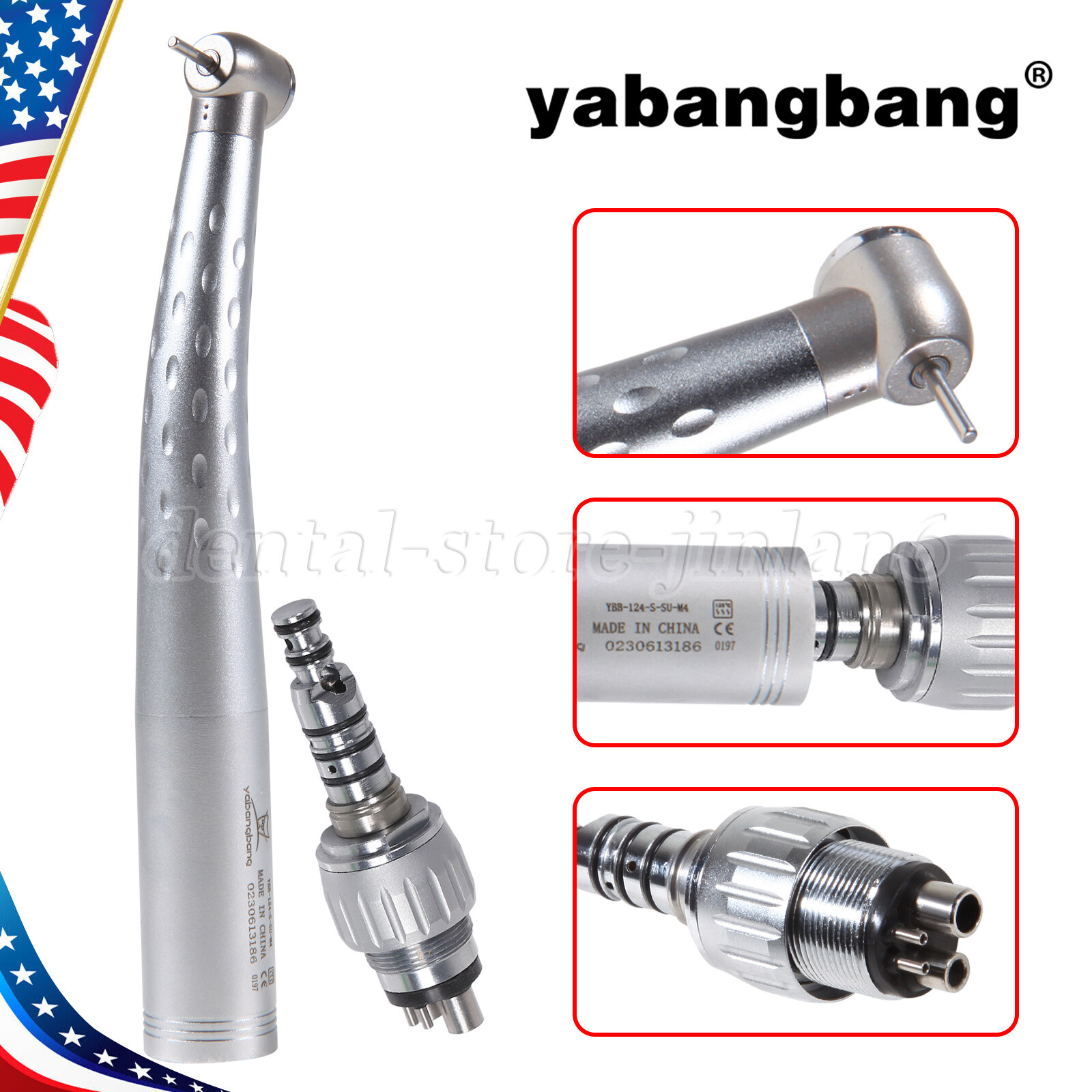 Dental High Speed Handpiece with 4 Hole Swivel Quick Coupler M