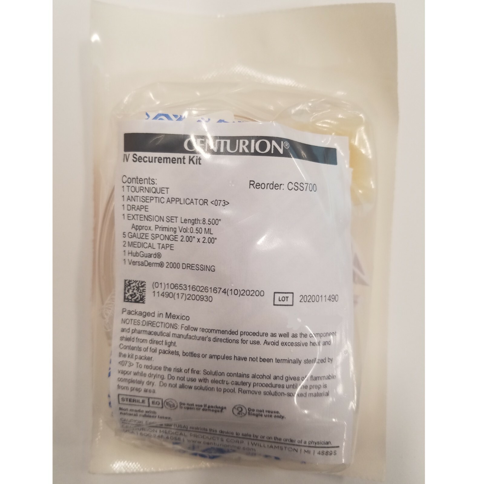 *50-Packs* Centurion IV Securement Kit Sterile CSS700