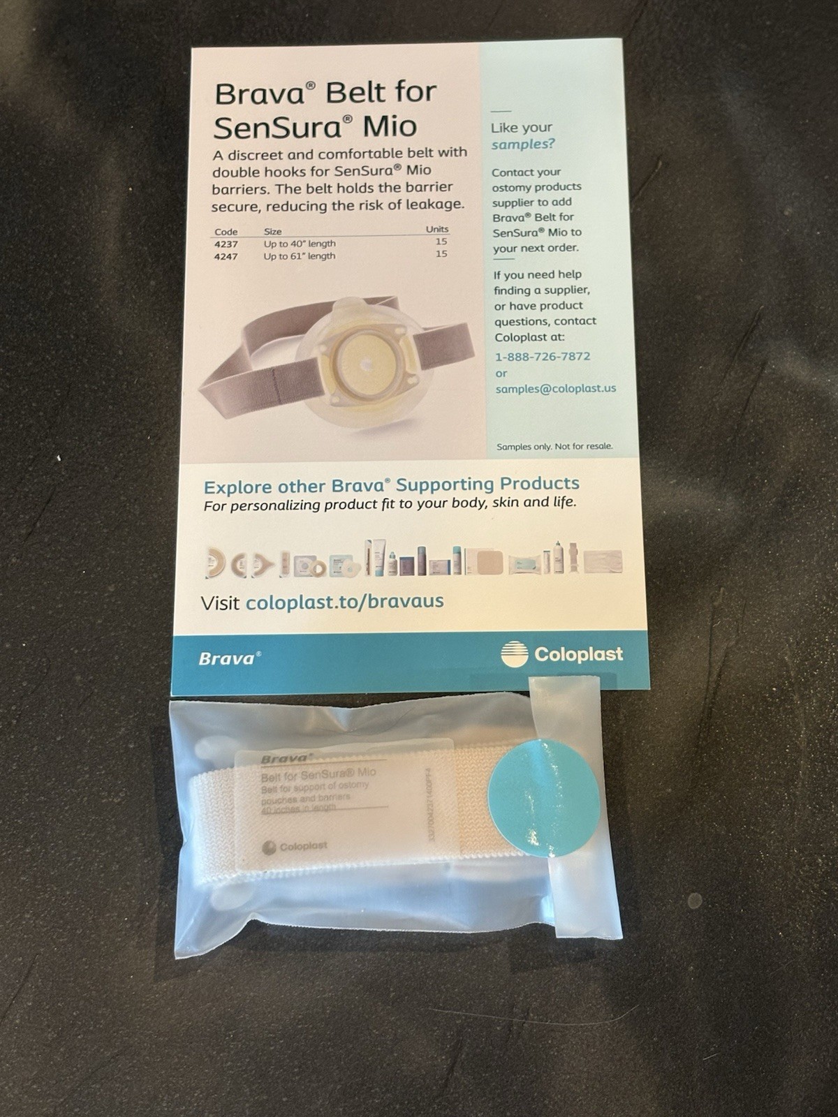 Coloplast Brava Belt 4237 for SenSura Mio Ostomy Support Belt NEW & SEALED