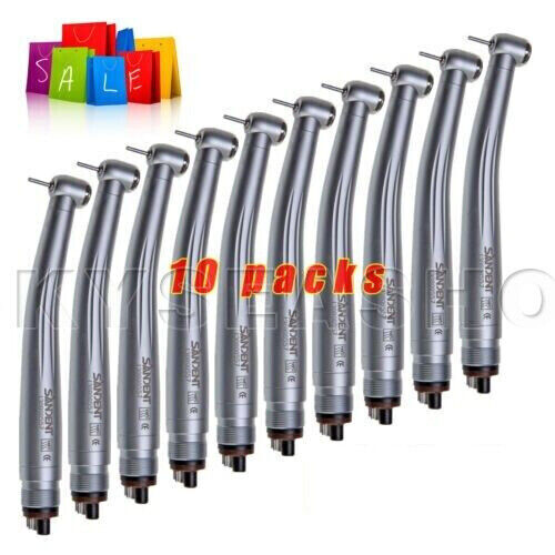 10 X SANDENT NSK PANA MAX Style Dental High Speed Handpiece Push Button 4 Hole