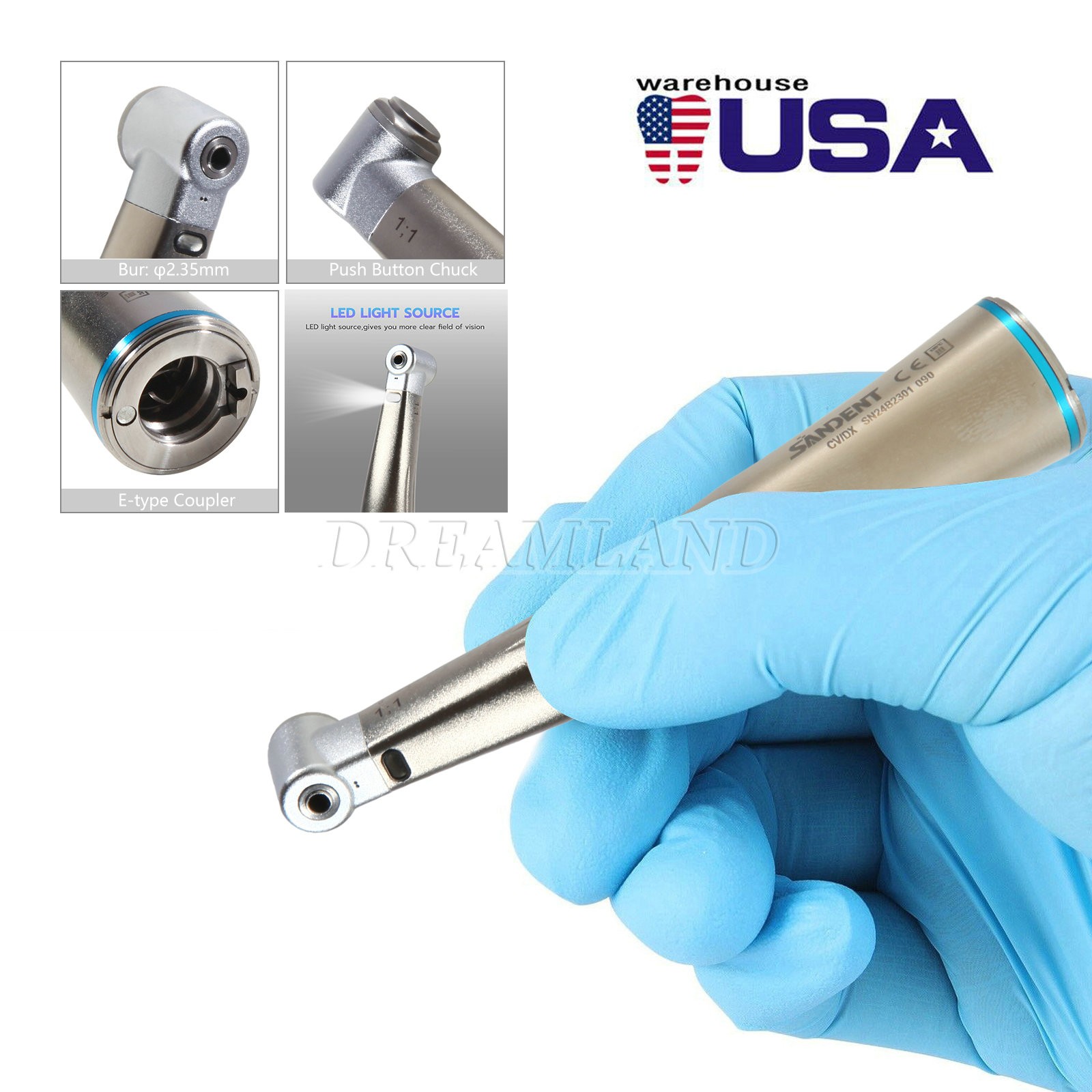 CICADA NSK TYPE Dental Brushless Electric Motor + 1:1 1:5 Handpiece Contra Angle