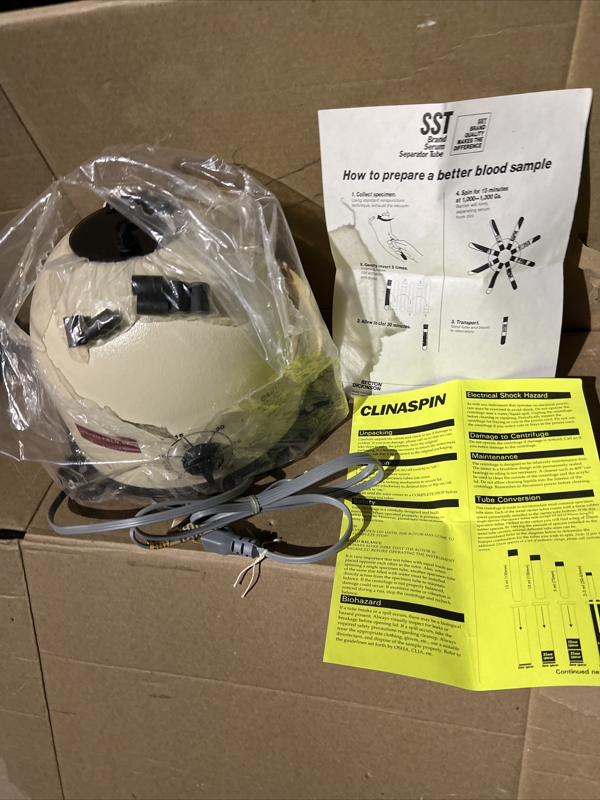 Open Box Graham-Field 6C Centrifuge, 3151 RPM 6 Place Fixed Angle Rotor VINTAGE