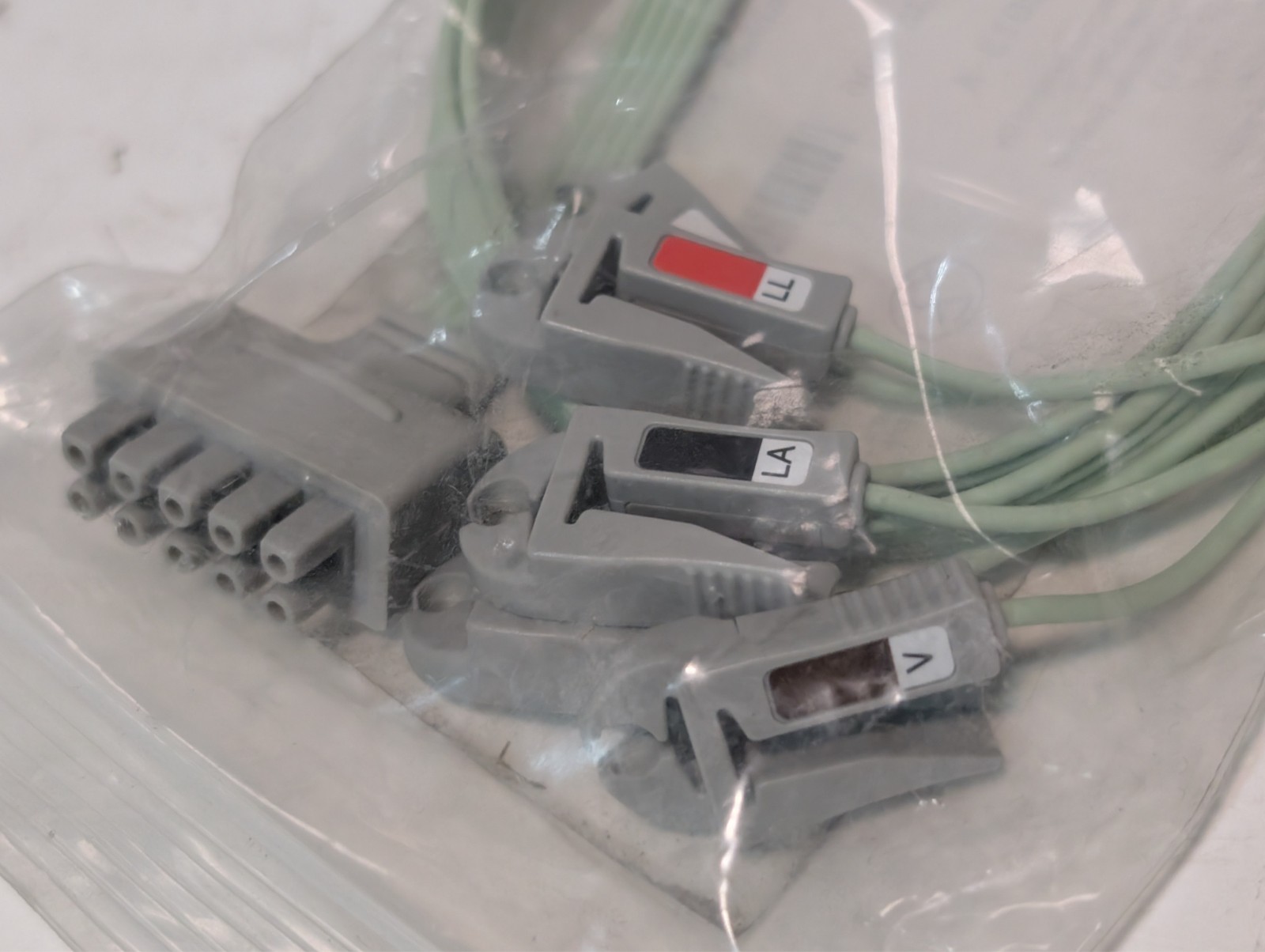 GE Healthcare 2052133-006 5-lead SPU ECG grabber set, AAMI/AHA, 1m/39in