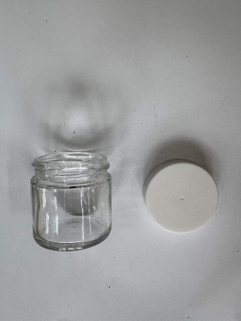 Fisherbrand Straight Sided Glass Jar 1 oz Clear PE /PTFE case of 48, free ship
