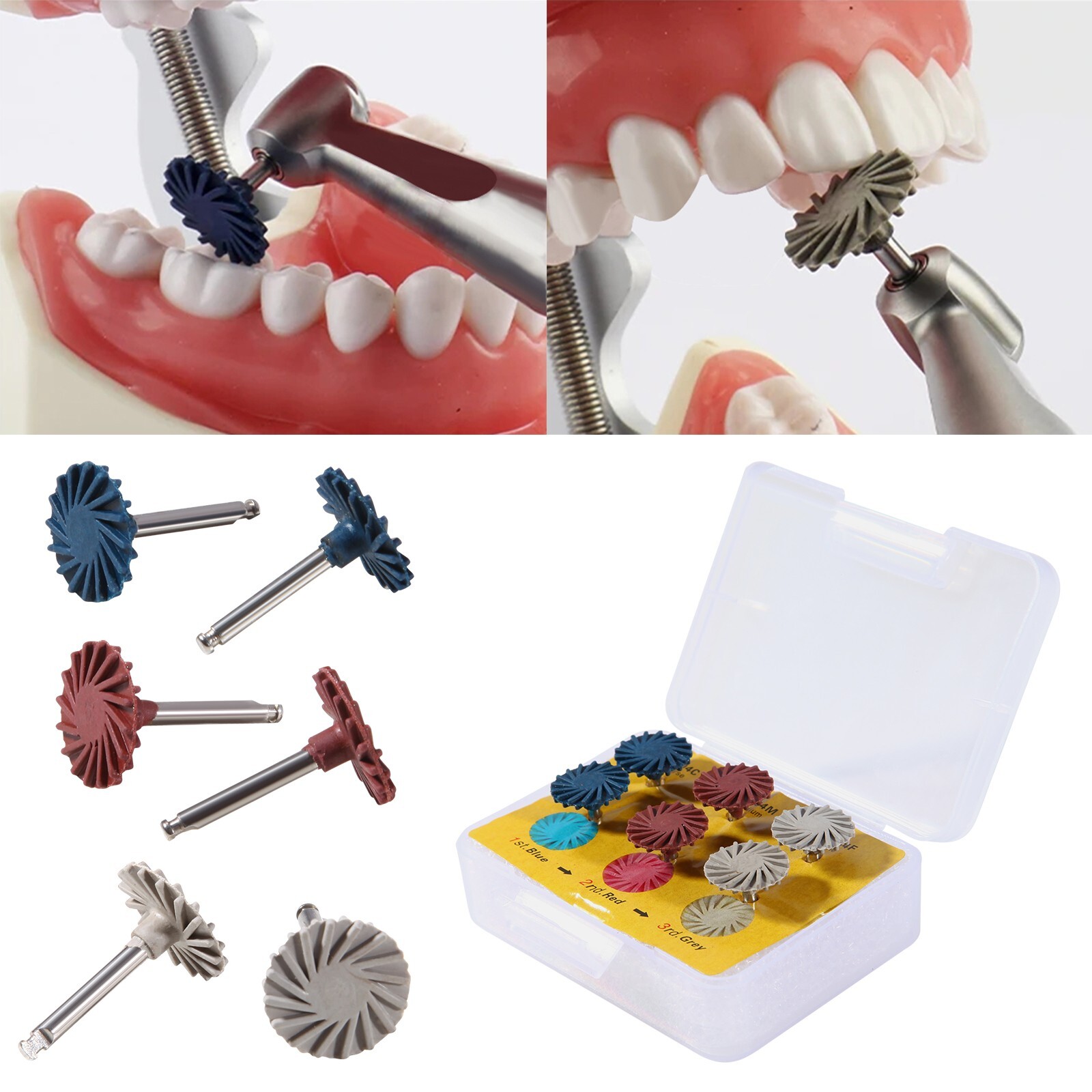 6pcs/Set Dental Composite Polishing Polisher Diamond System RA Disc 14mm Wheel