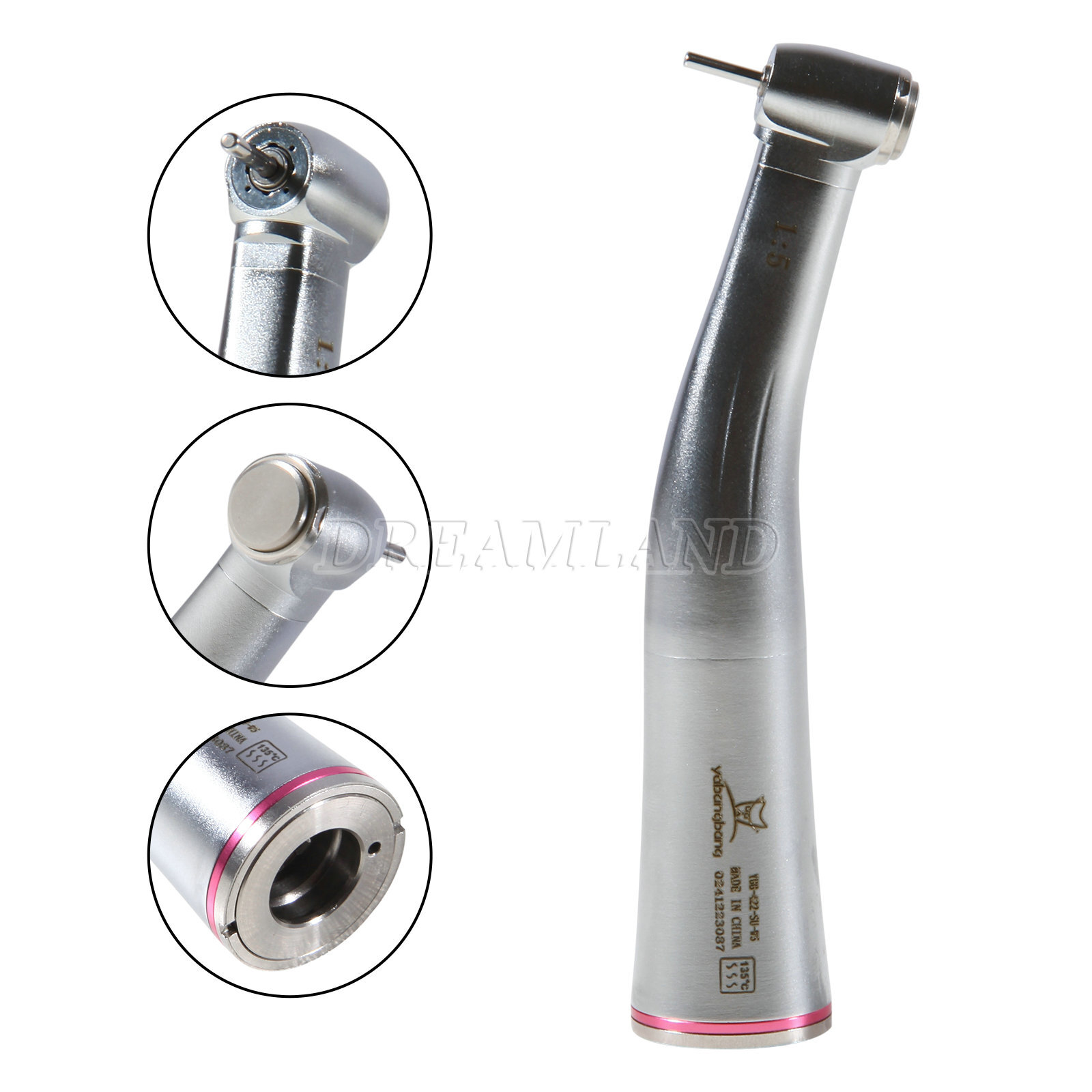Dental 1:1/1:5/20:1 Fiber Optic LED Increasing Contra Angle Handpiece