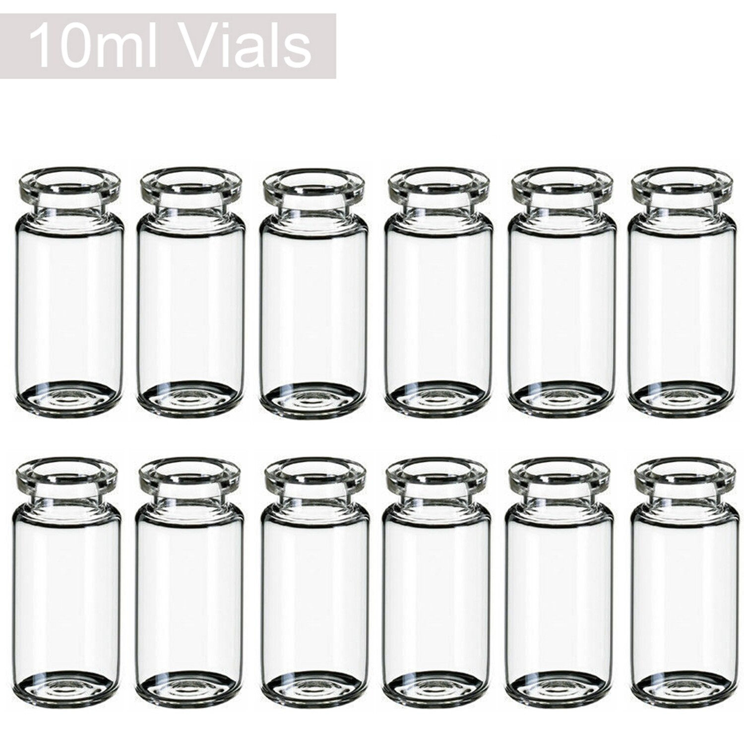 10000pcs 10mL Lab Vials Borosilicate Glass Clear Headspace Crimp Top Flat Bottom