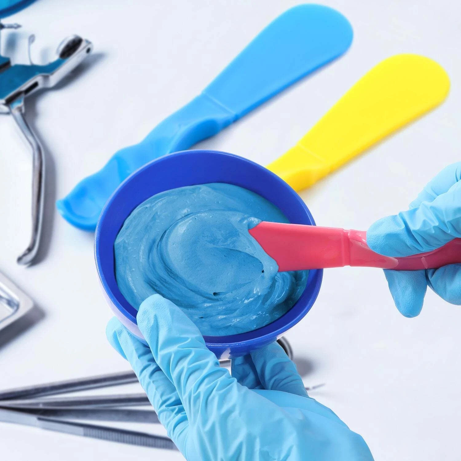 Dental Rubber Flexible Mixing Bowl Spatula For Impression Material