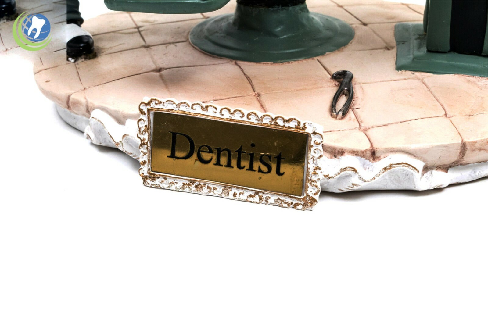 Decorative Figurine Statue of Male Brunette Dentist Performing an Extraction 3D