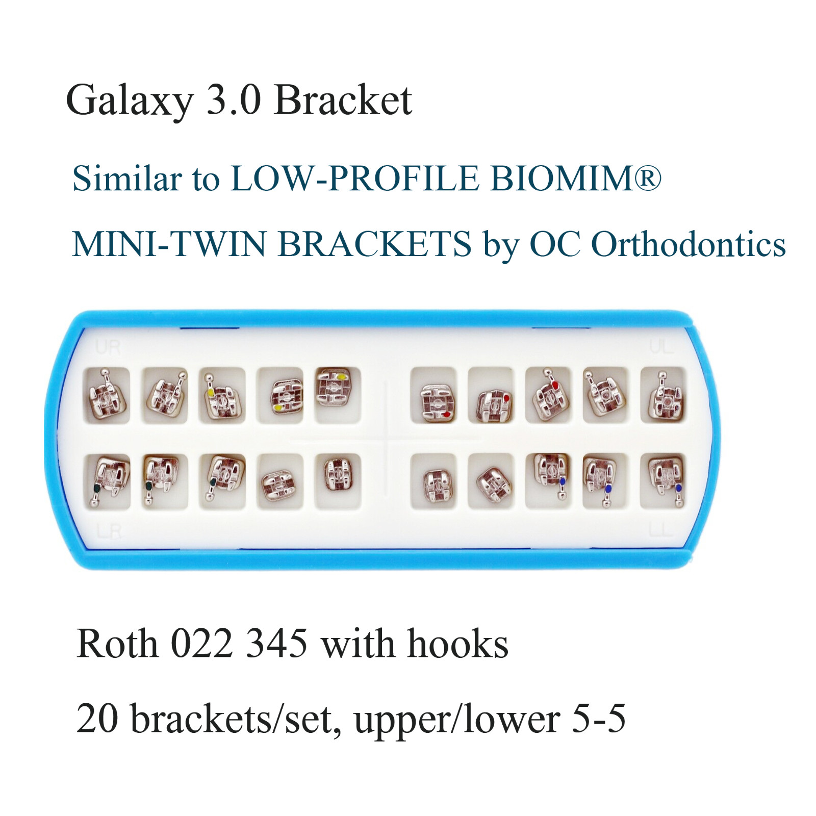 10 Kits Dental Orthodontic Mini Metal Bracket Braces Roth MBT 022 345 With Hooks