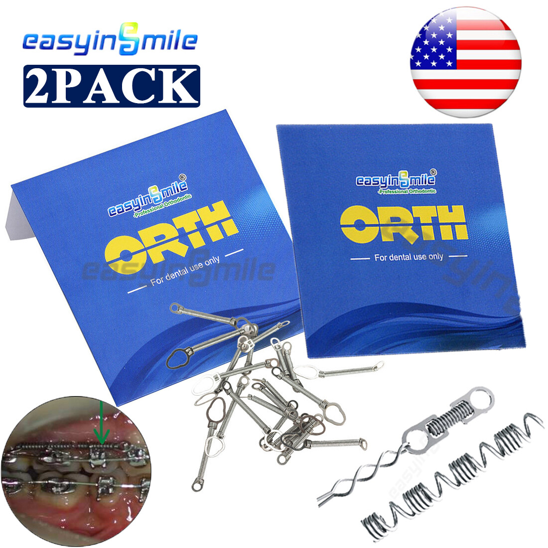 20XDental Ortho Closed Coil Spring NITI Teeth Torque Spring 6/9/12MM Easyinsmile