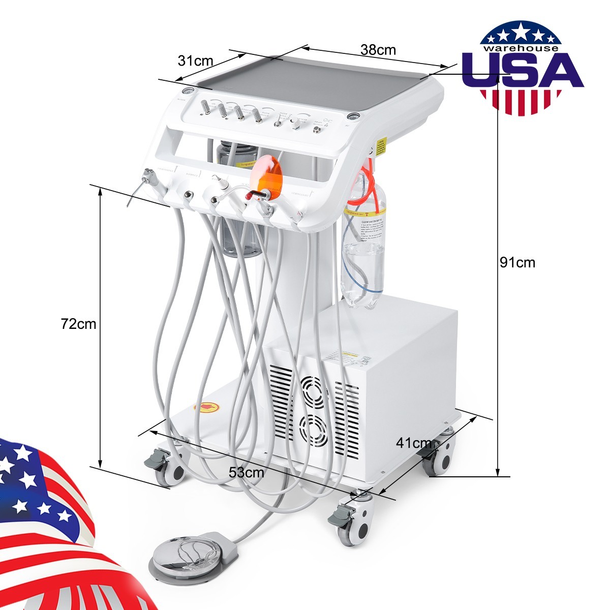 FDA Dental Unit Chair Computer Controlled DC Motor PU Hard Leather Dentist Chair