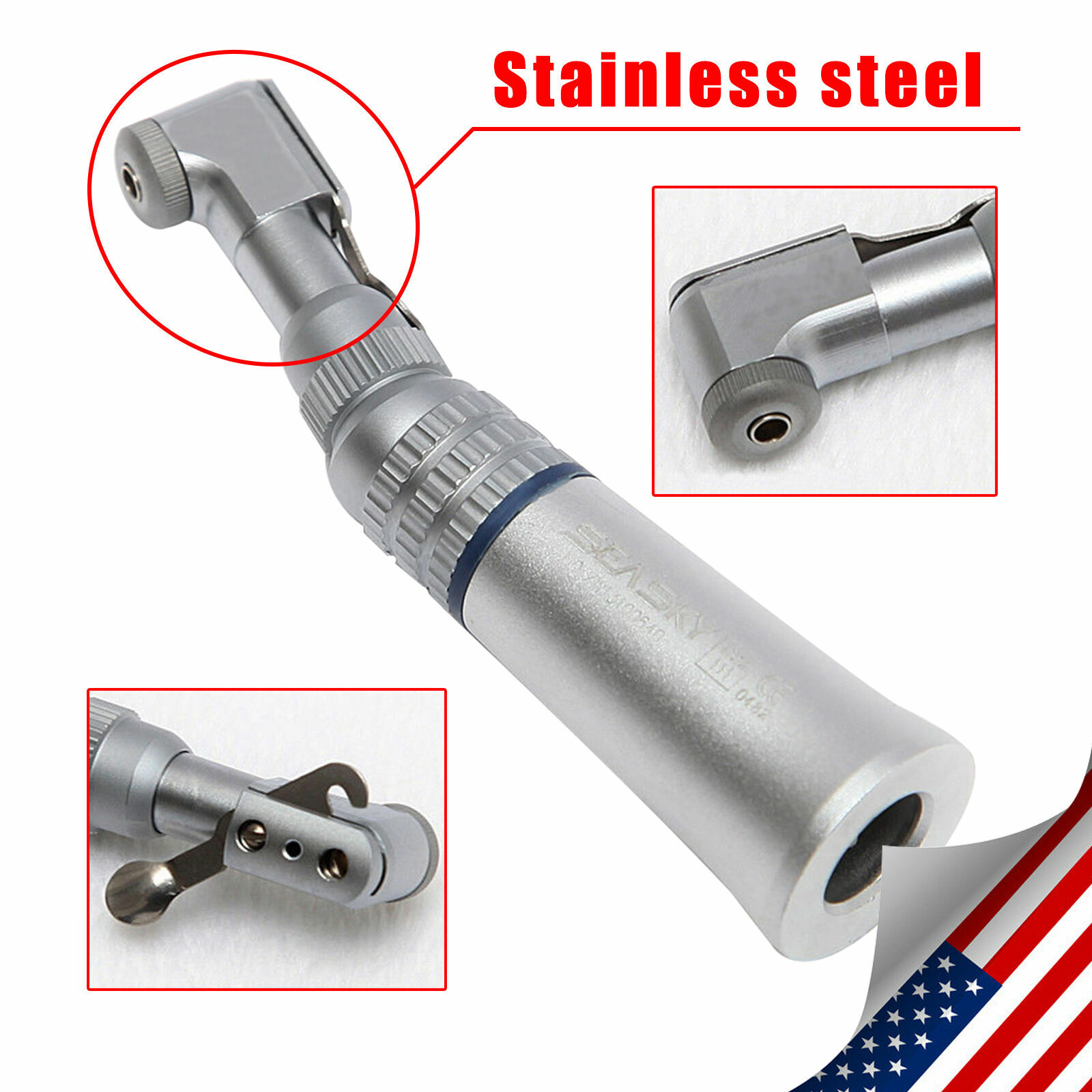 SANDENT E-Type Dental LED High Low Speed Handpiece Kit Push Button 2/4Holes FDA