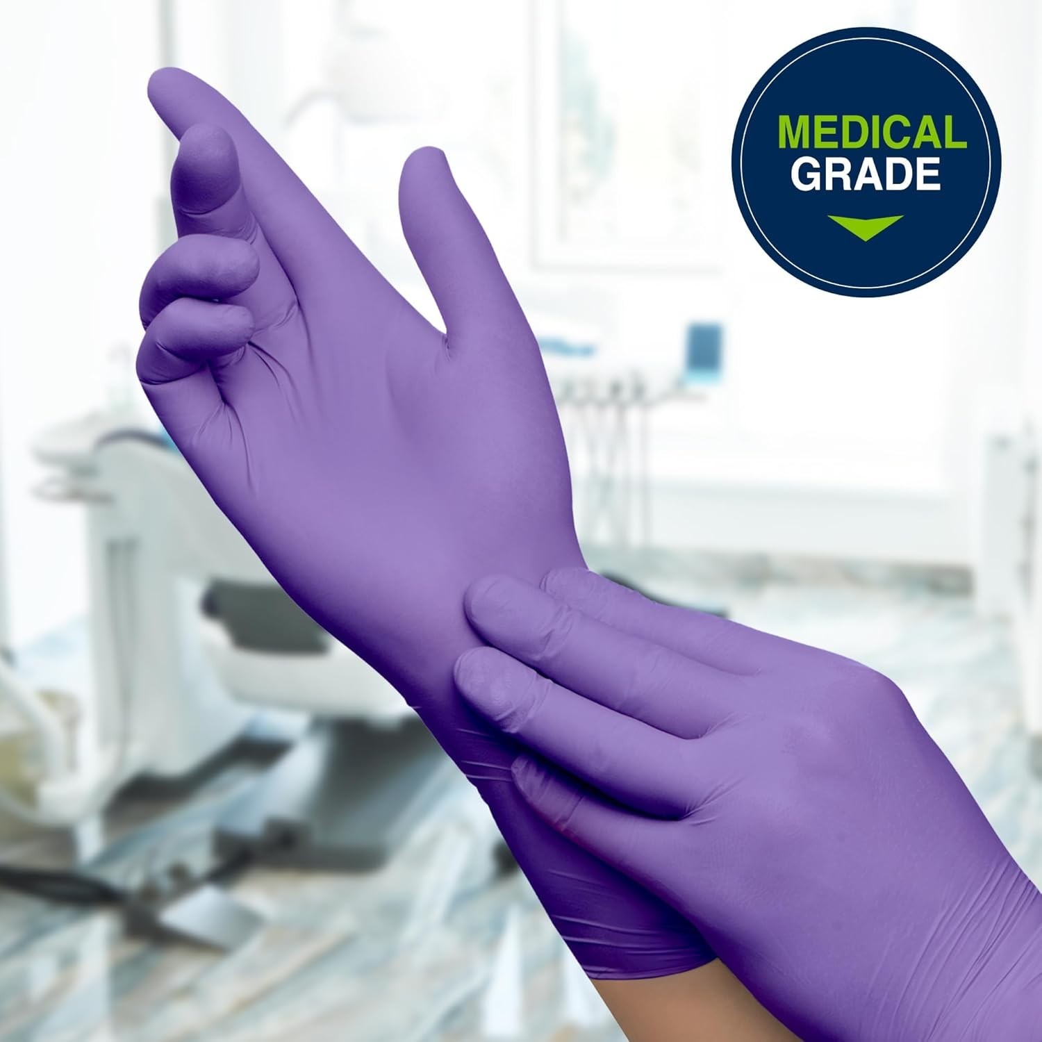 Halyard 14262 Purple Nitrile-Xtra Gloves LARGE Sterile 50 Pairs