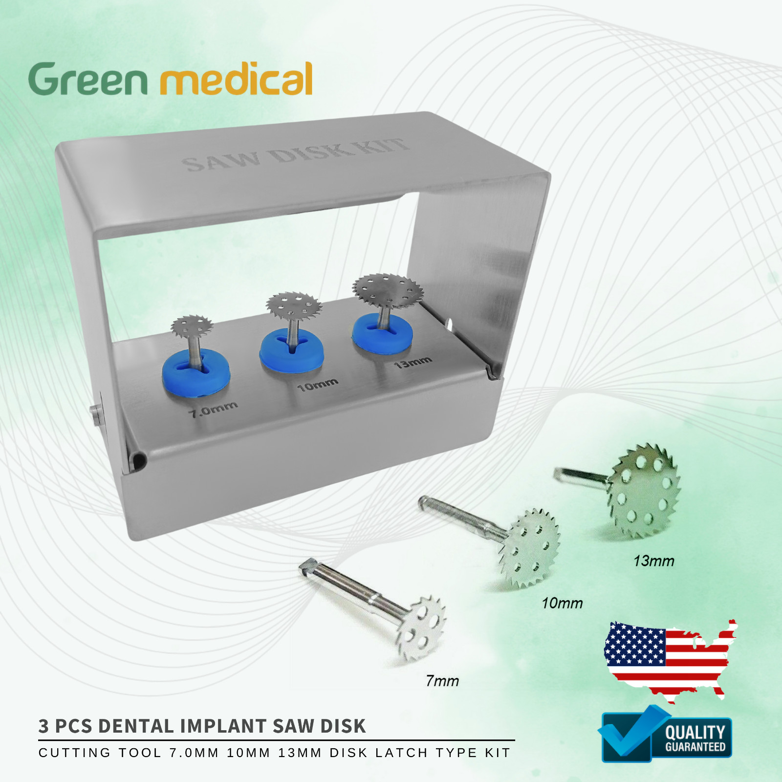 Dental Saw Discs Set 7mm 10mm 13mm – Latch Type Cutting Tools for Handpieces