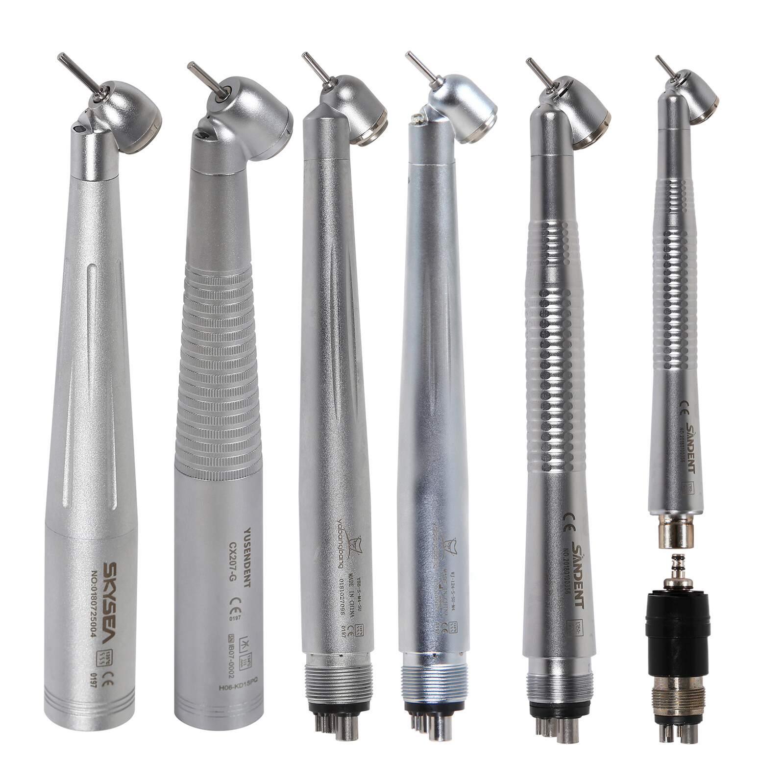 Dental 45 degree high speed/LED Fiber Optic handpiece fit NSK 4/6 Hole H.BL
