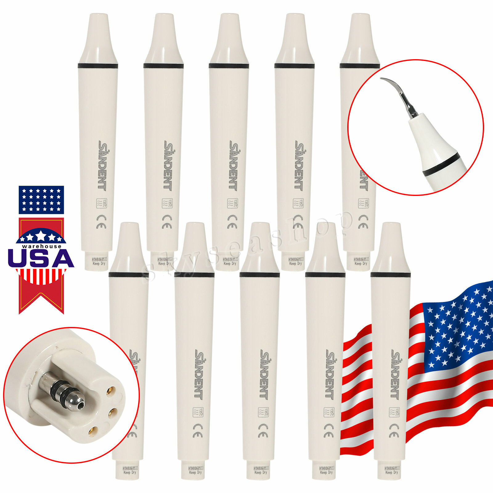 SANDENT Dental Ultrasonic Piezo Scaler Handpiece Fit EMS Woodpeker Tips SK-E1 SZ