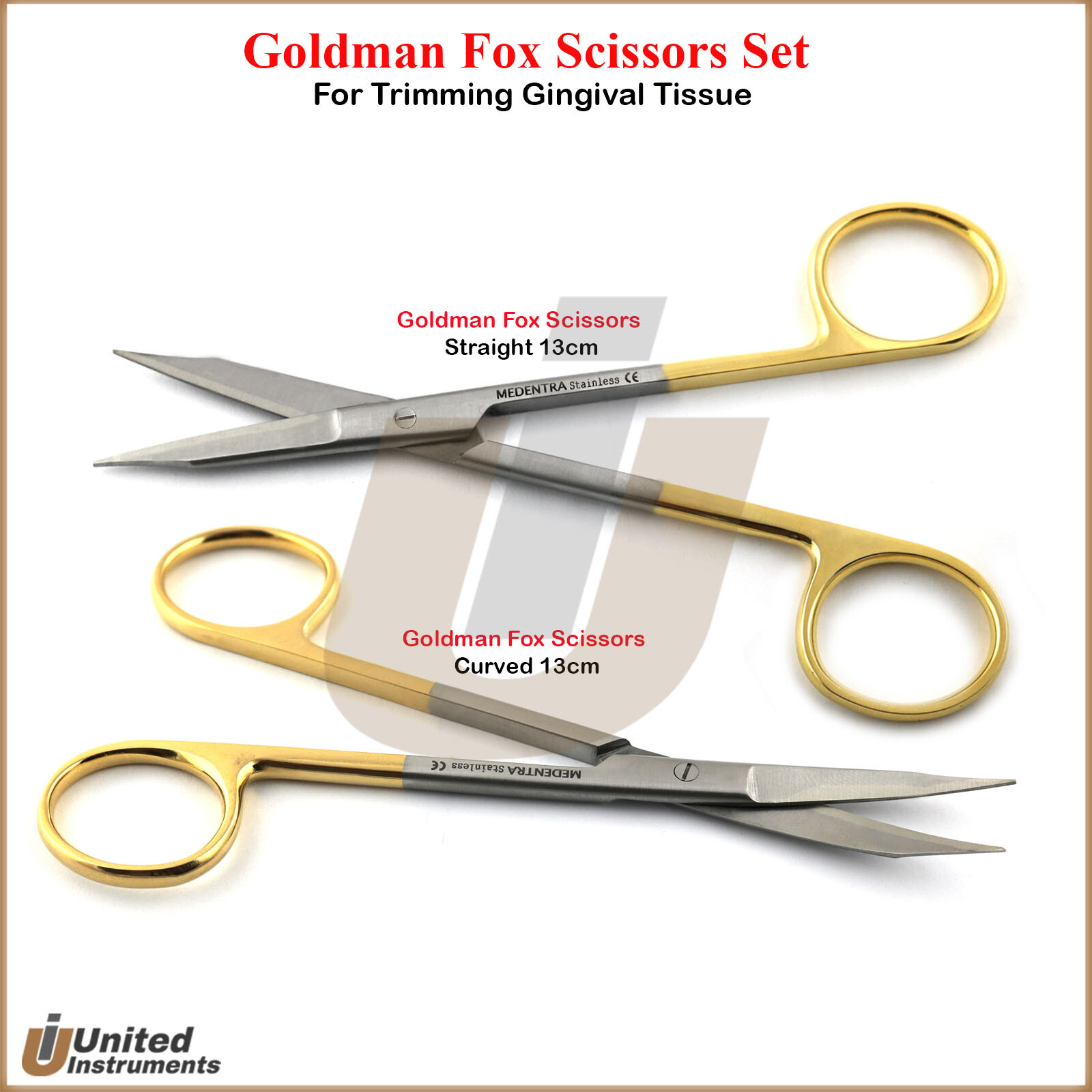 Medical T/C Goldman Fox Scissors Trimming Tissue Dental Surgical Instruments