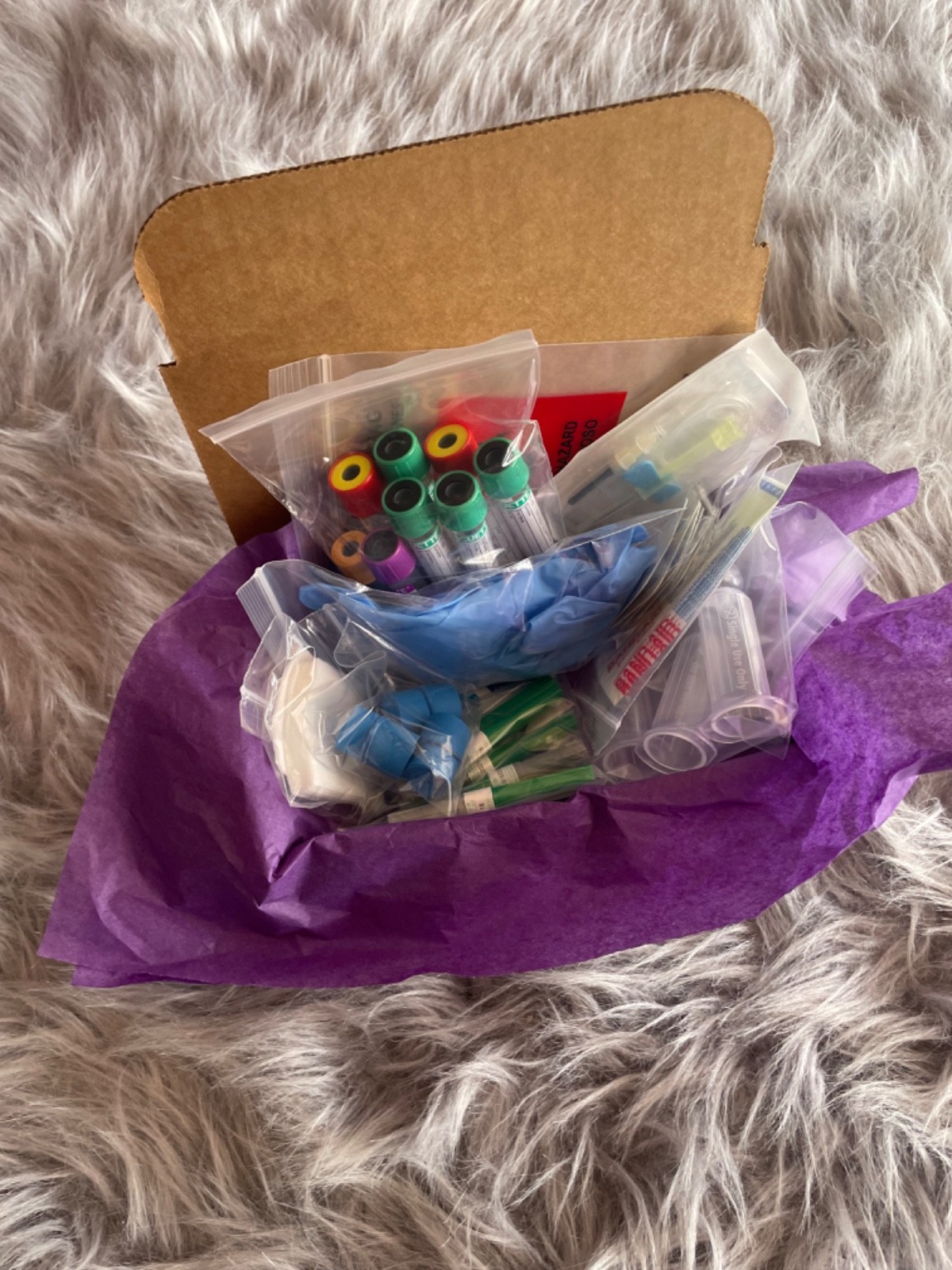 Phlebotomy Student Practice Kit -Tubes, Tray, Gloves & More Educational Use Only