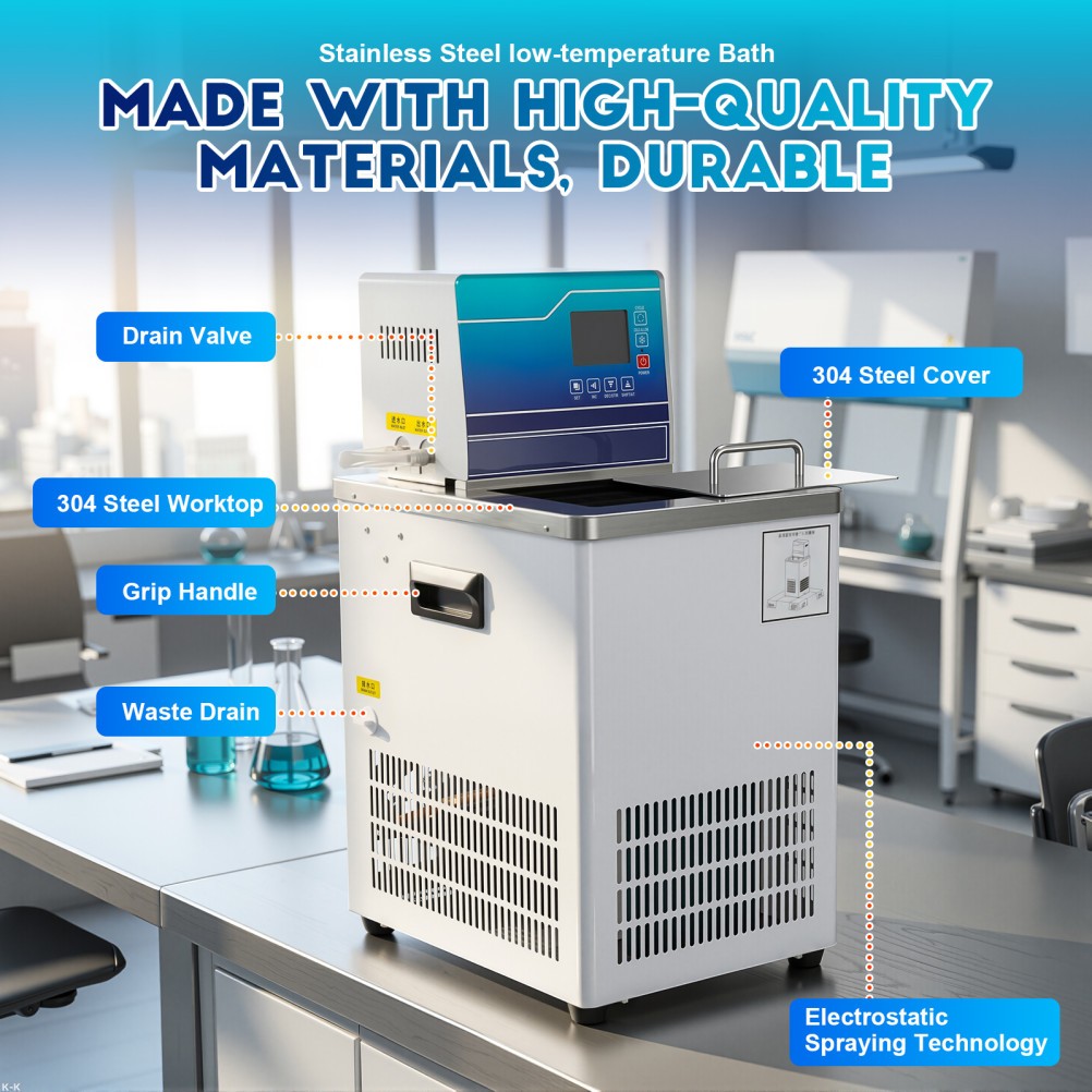 Lab Chiller Circulator 6L -20℃ 100℃ 110V Recirculating Cooling Water Bath Pump