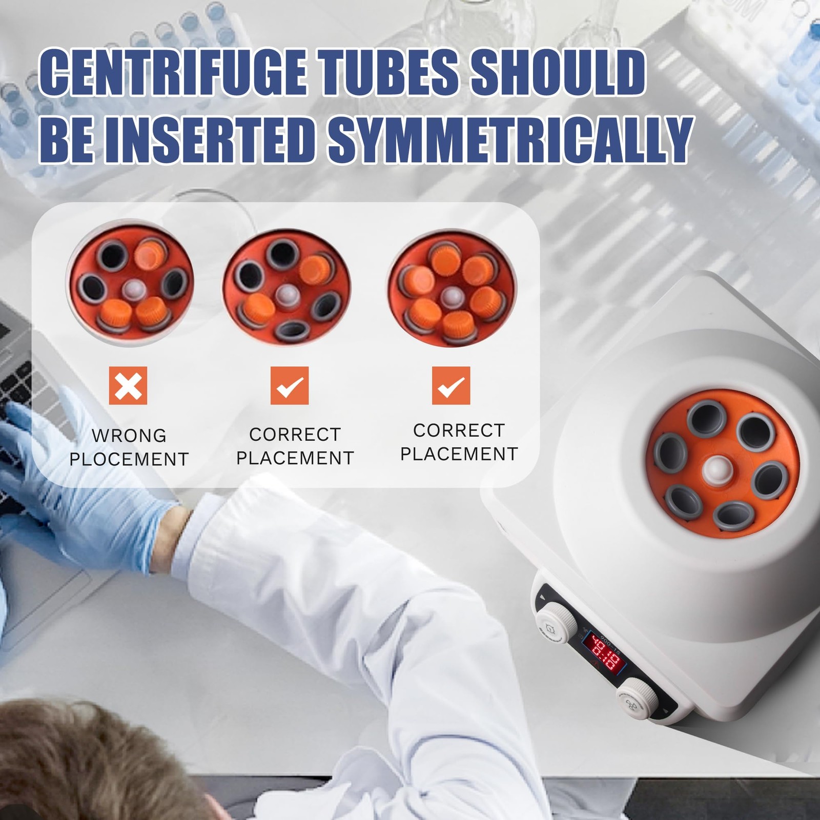 PRF Centrifuge, PRP Centrifuge Machine 6x10ml with LCD Screen, 110V 4000rpm Port