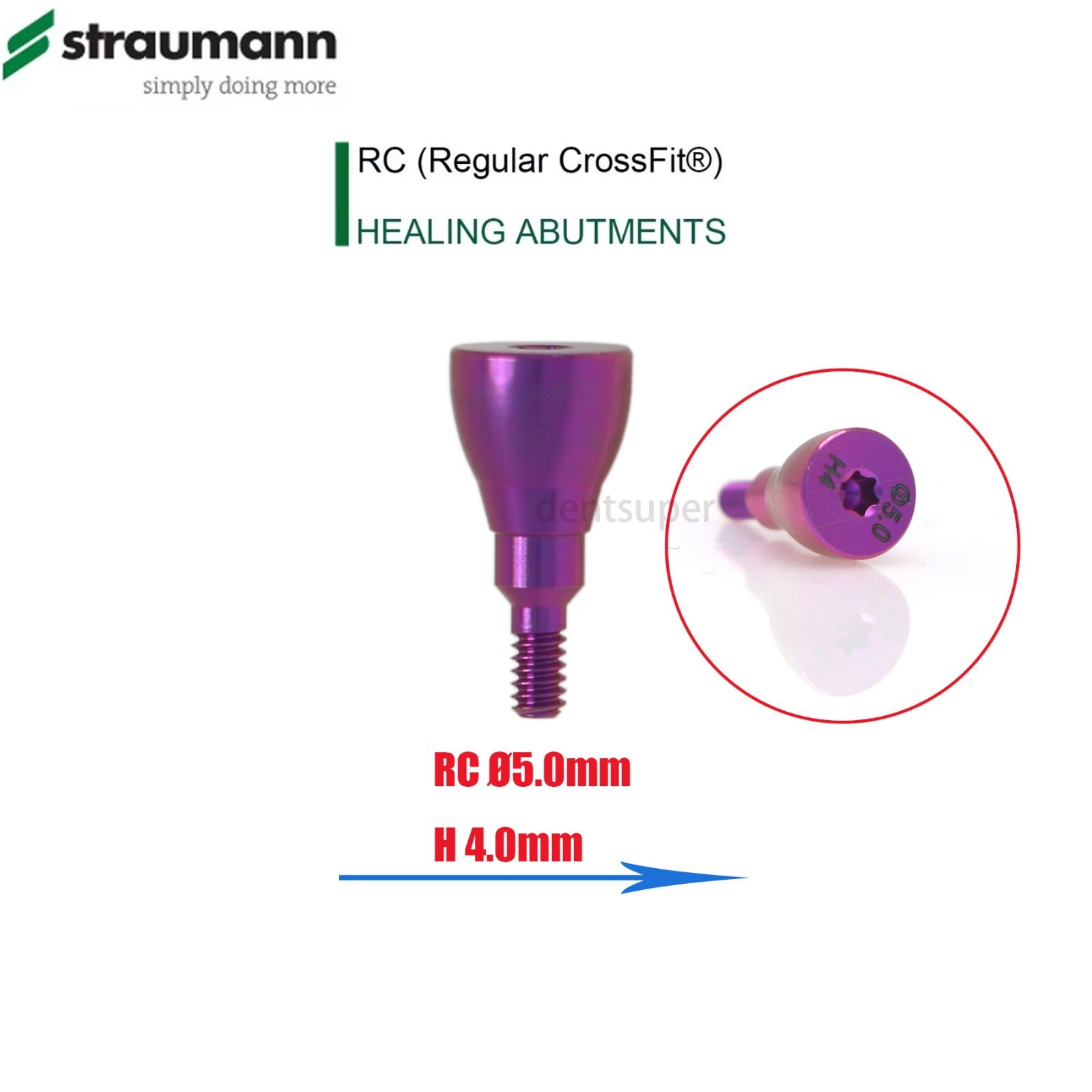 RC Fit Straumann ITI Bone Level Dental Healing Abutment Healing Closure D4.5-6.5