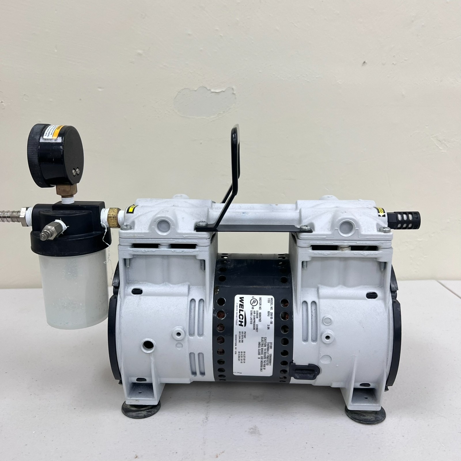 Welch 2561B-50 Standard Duty Dry Vacuum Piston Pump, 60 L/min, 115 VAC