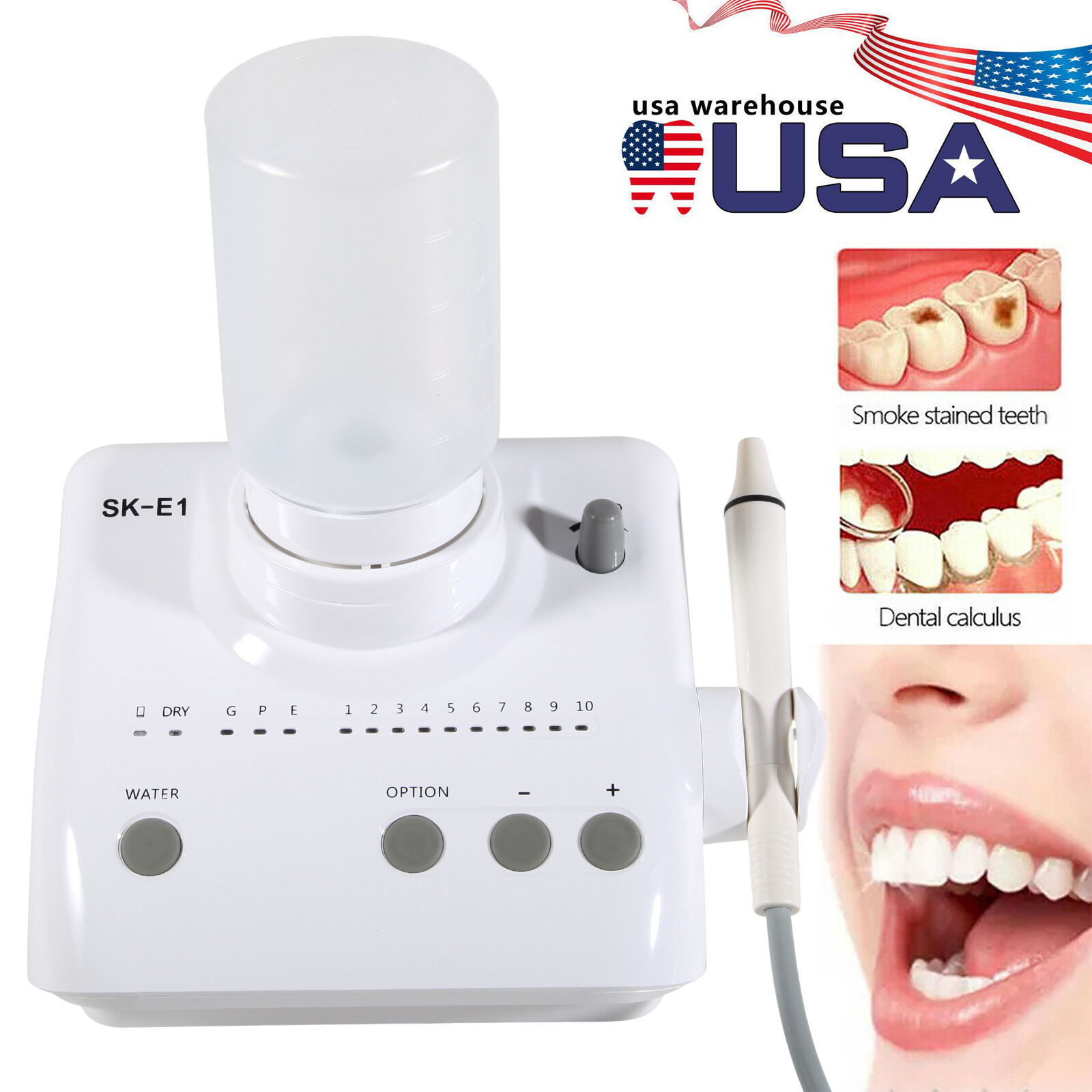 Dental Portable Ultrasonic Piezo Scaler auto water supply fit EMS & Handpiece