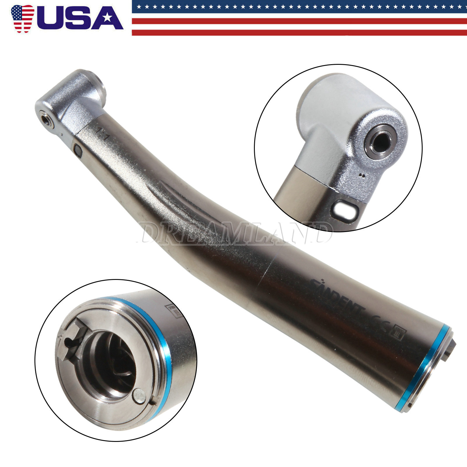 Dental LED 1:1 Contra Angle Angulo Inner Spray Contrangulo Turbina handpiece