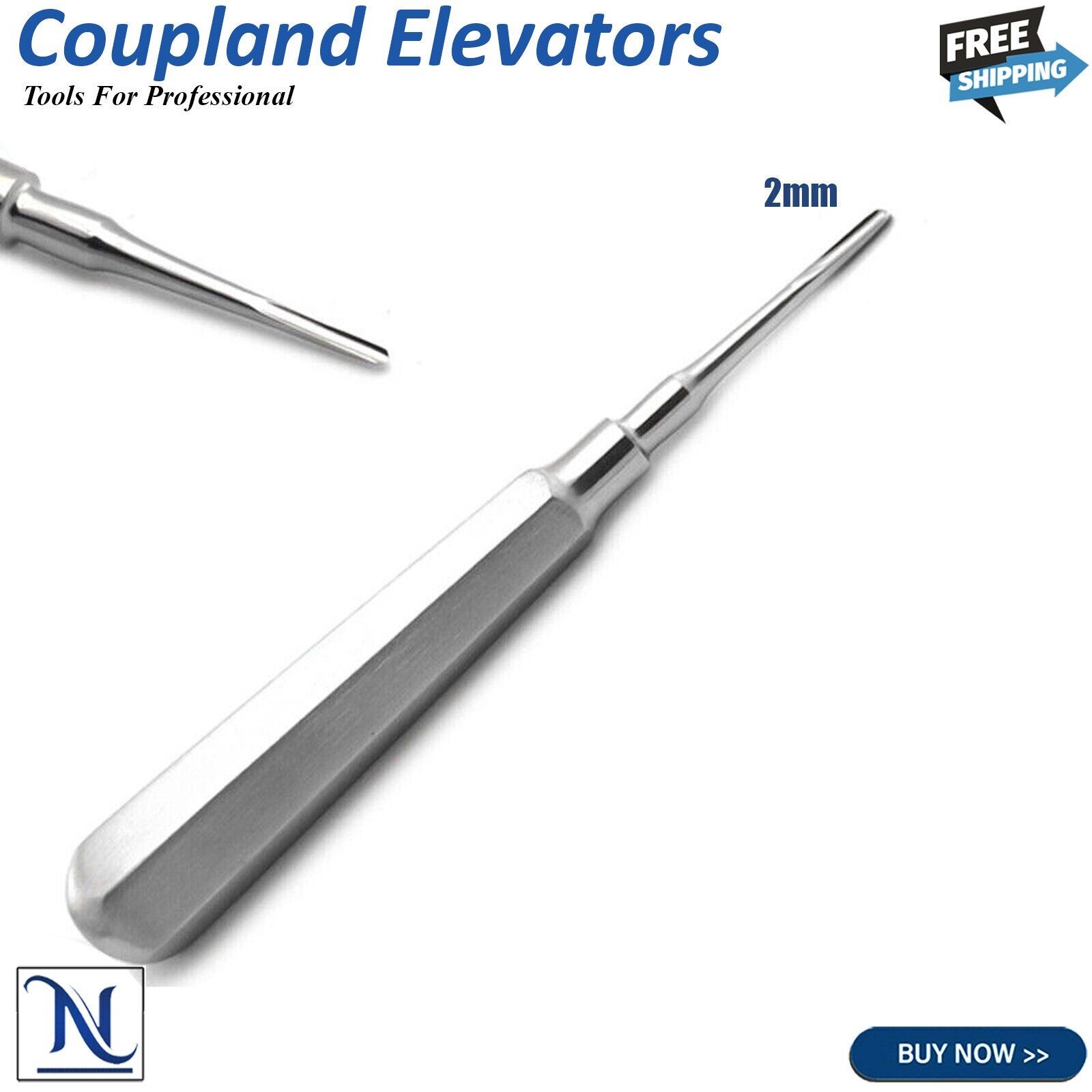 Set de 5 Elevadores Luxadores Dentales – Elevadores Quirúrgicos Rectos y Curvos