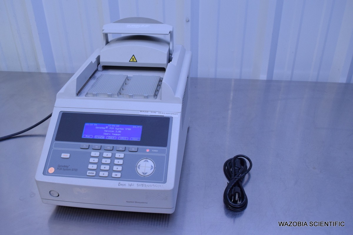 APPLIED BIOSYSTEMS GENEAMP PCR SYSTEM 9700 THERMAL CYCLER DUAL 384 WELL BLOCKS