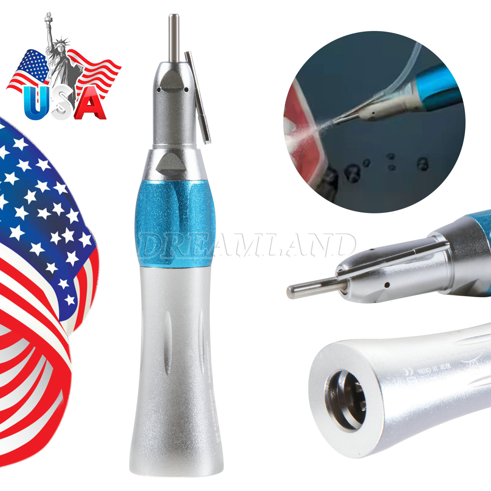 1-10Pcs Dental Surgical Straight Cone Handpiece 1:1 w/ External Irrigation Pipe
