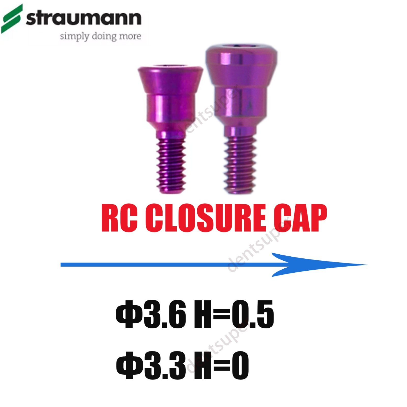 Closure Cover Screw RC/NC 0/0.5mm fits Straumann ITI Bone Level Healing Abutment