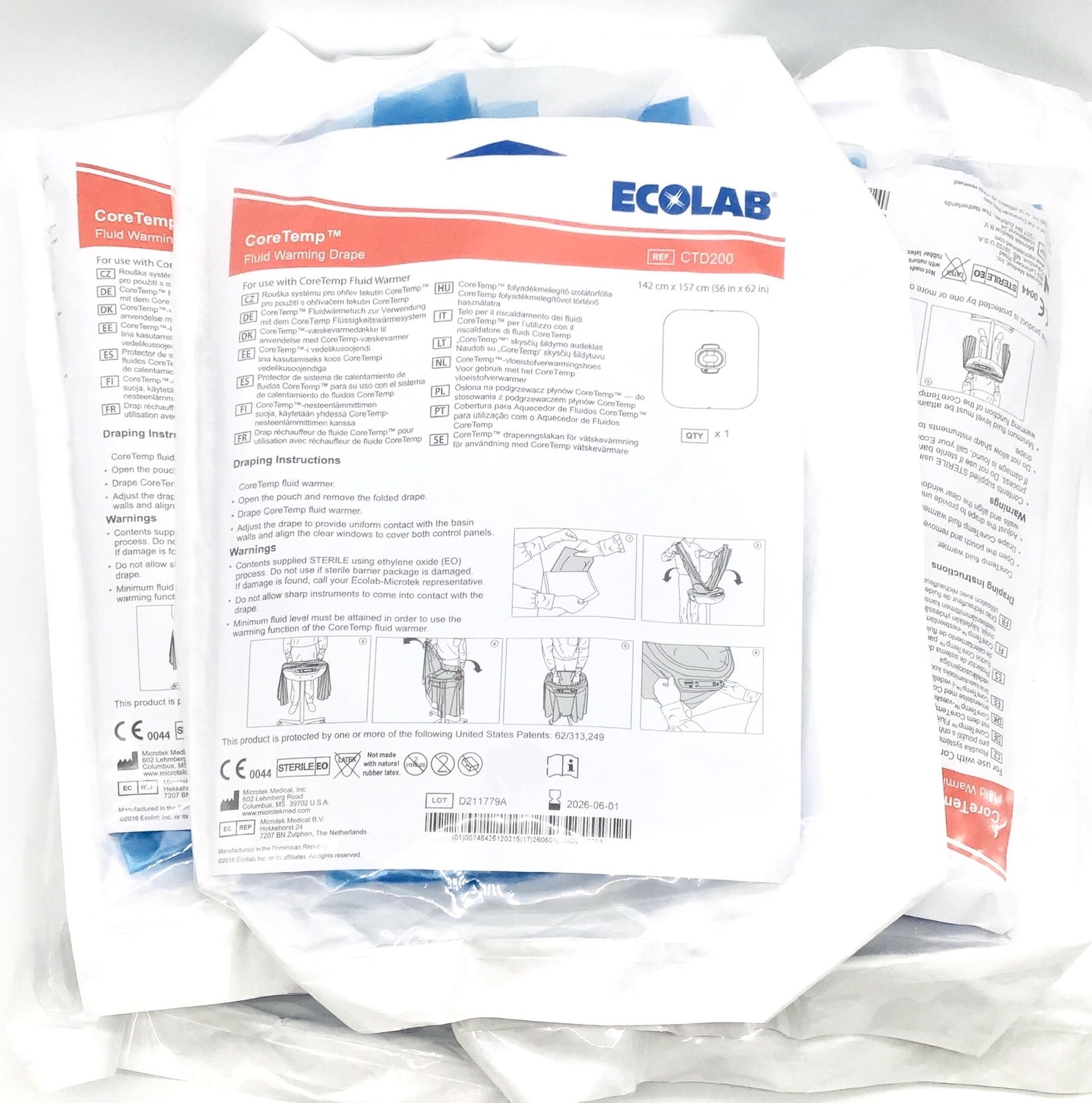 Microtek CTD200 EcoLab Core Temp Fluid Warming Drape – LOT of 6