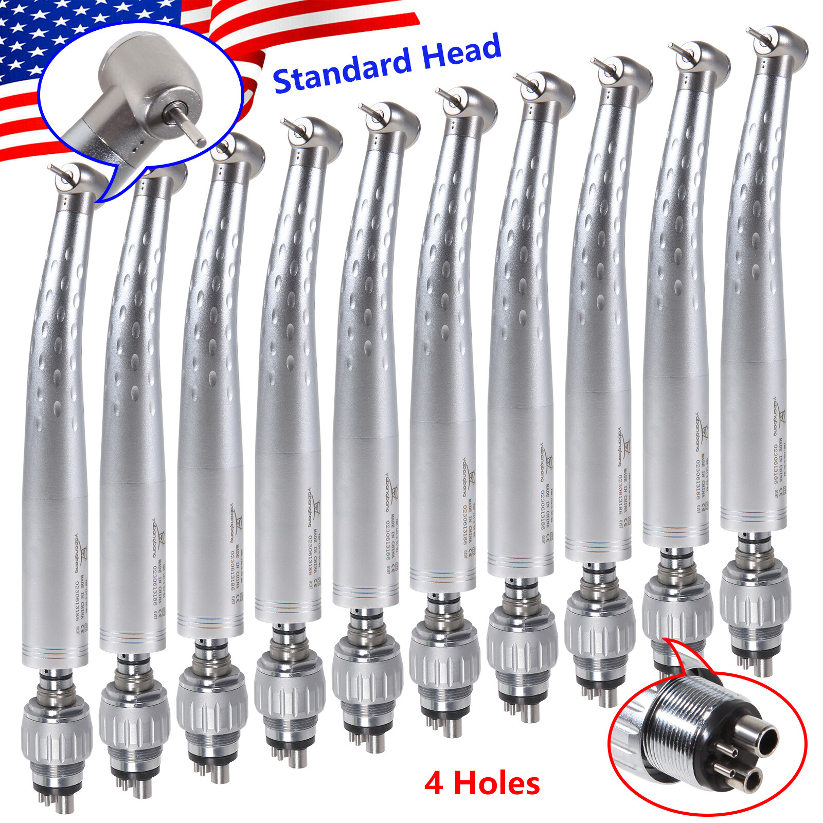 1-10* Kavo Style Dental High Speed Turbine Handpiece Push Button & 4H Coupler to