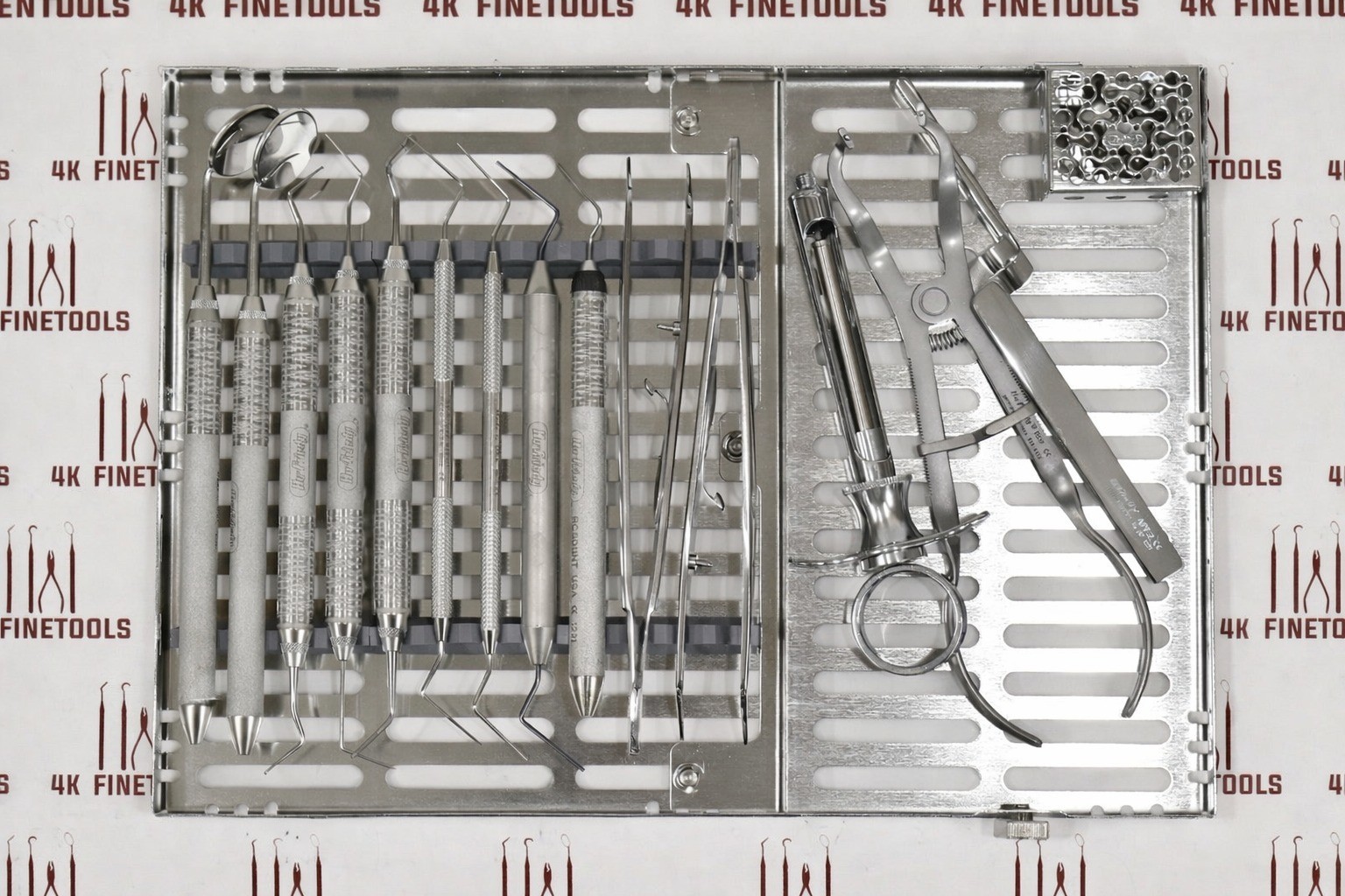 Hu-Friedy Dental Endodontic Instruments Set of 15 inc large Sterilization Casete